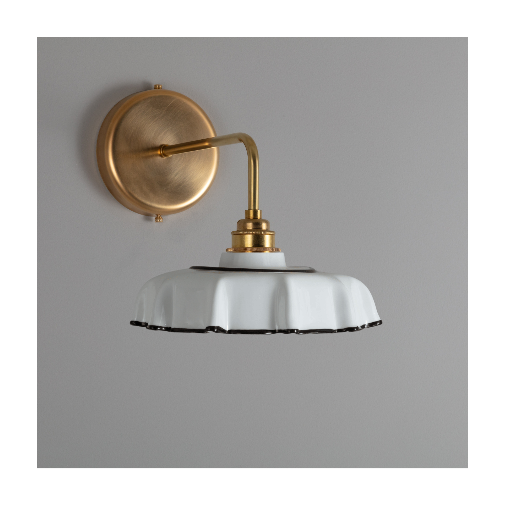 Campbell Bone China Wall Light with Black Hand-Painted Trim