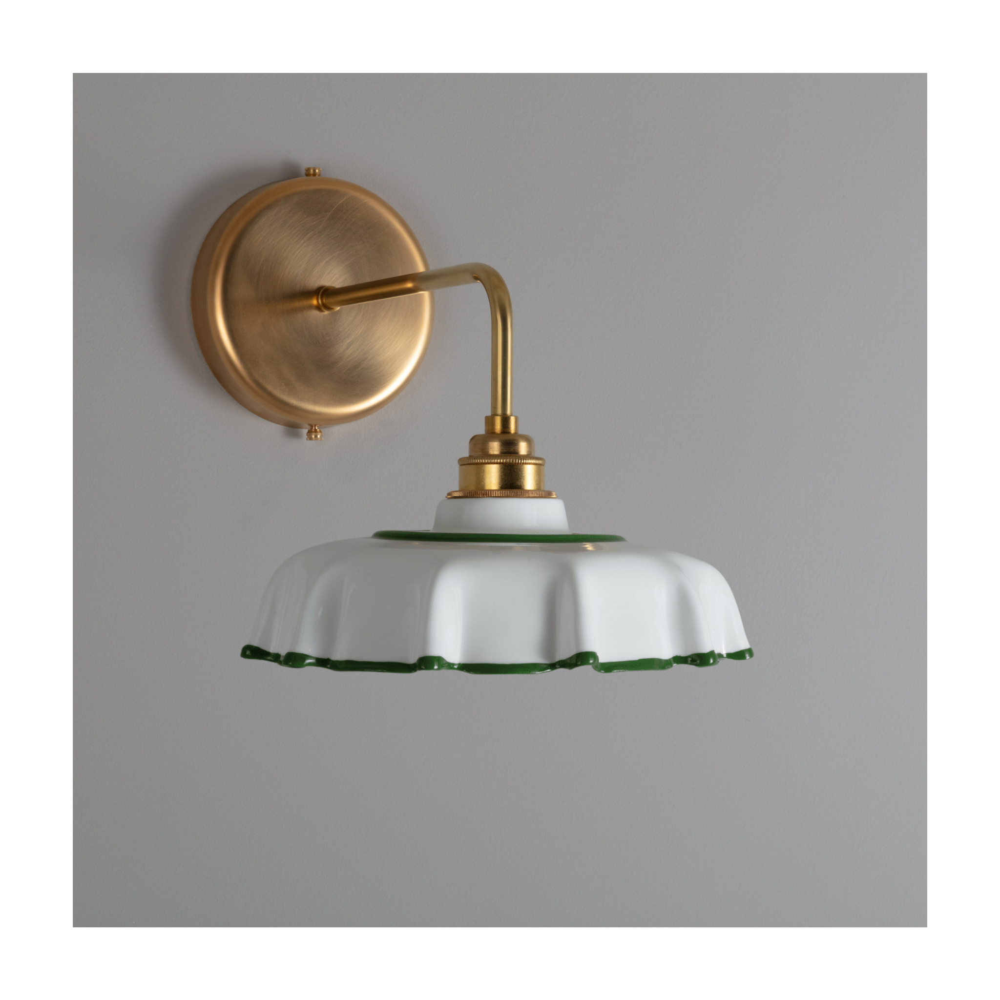 Campbell Pea Green Hand-painted Trim Wall Light