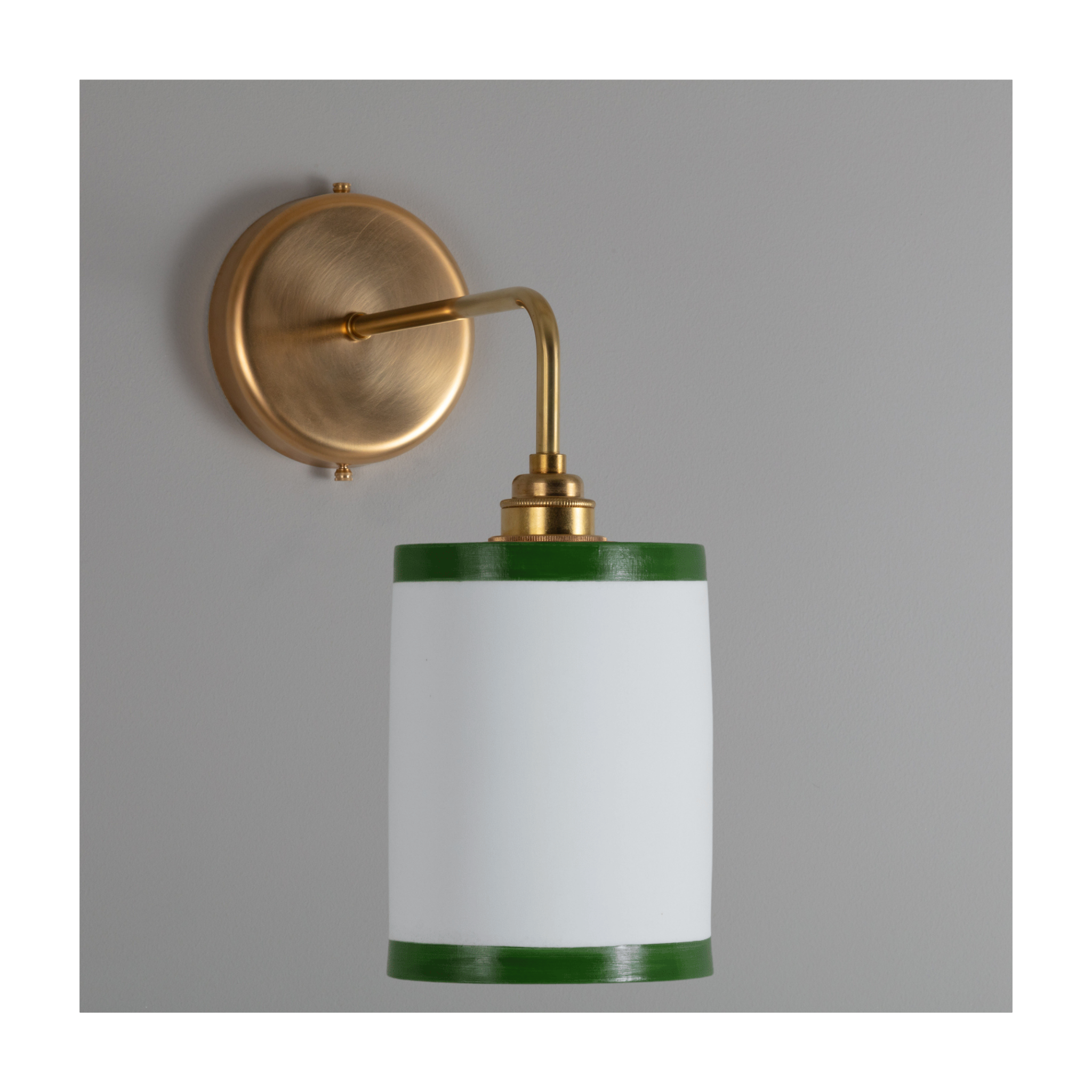 BATHROOM Pea Green Bradwell Hand-painted Trim Wall Light
