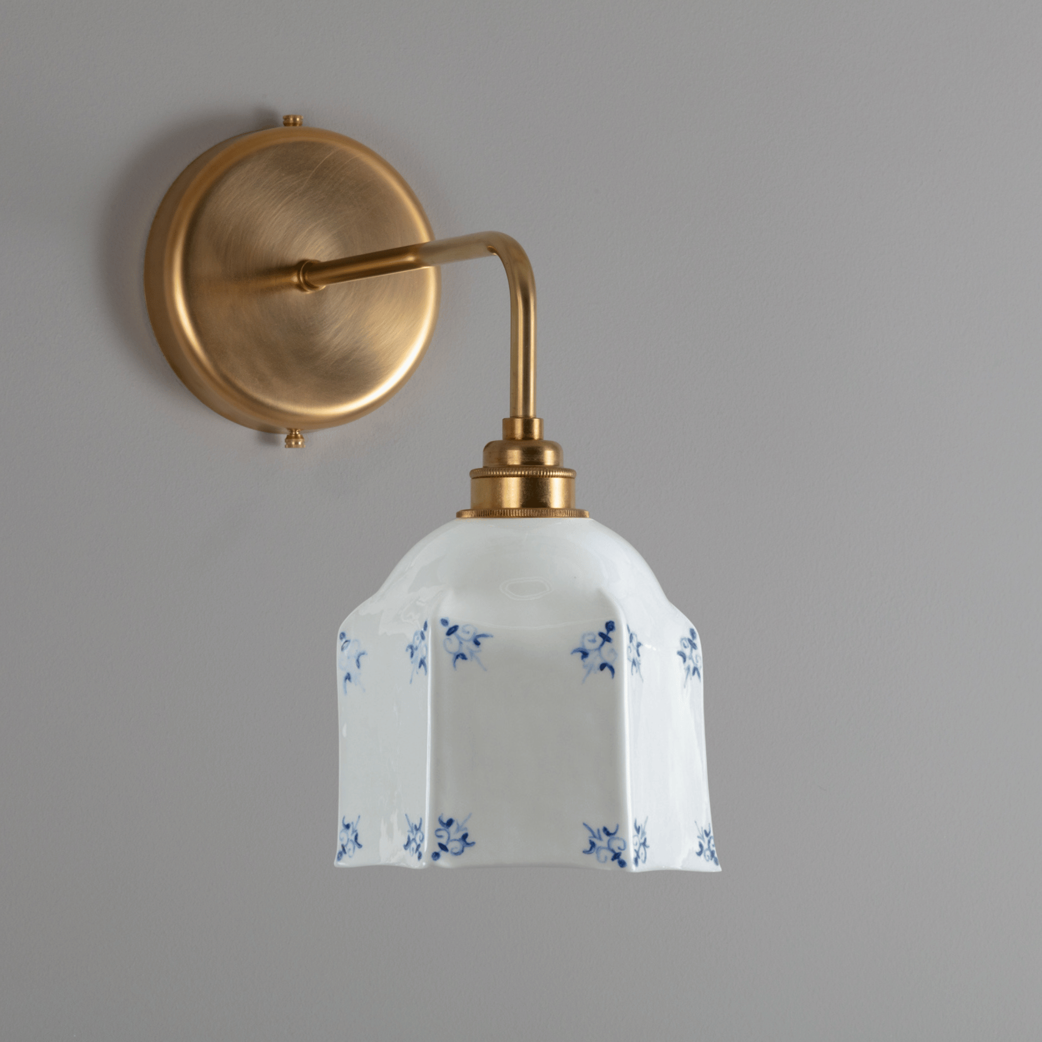 Raglan Fine Bone China Wall Light with Hand-Painted Delft Design