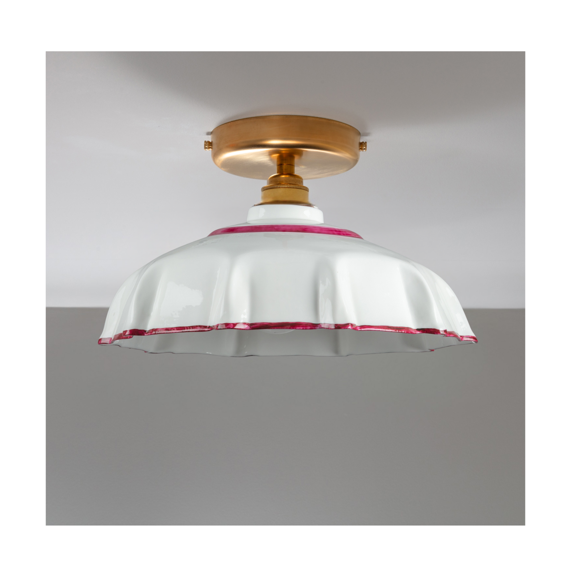 Campbell Claret Hand painted Trim Flush Mount Light