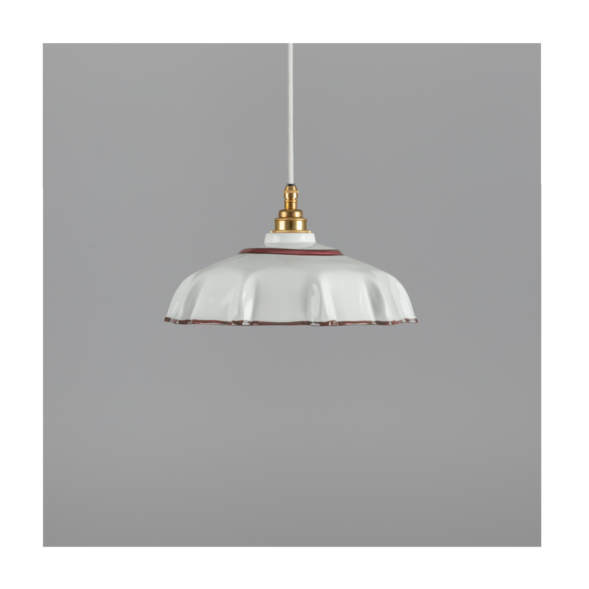 Campbell Bone China Pendant with Chocolate Hand-Painted Trim