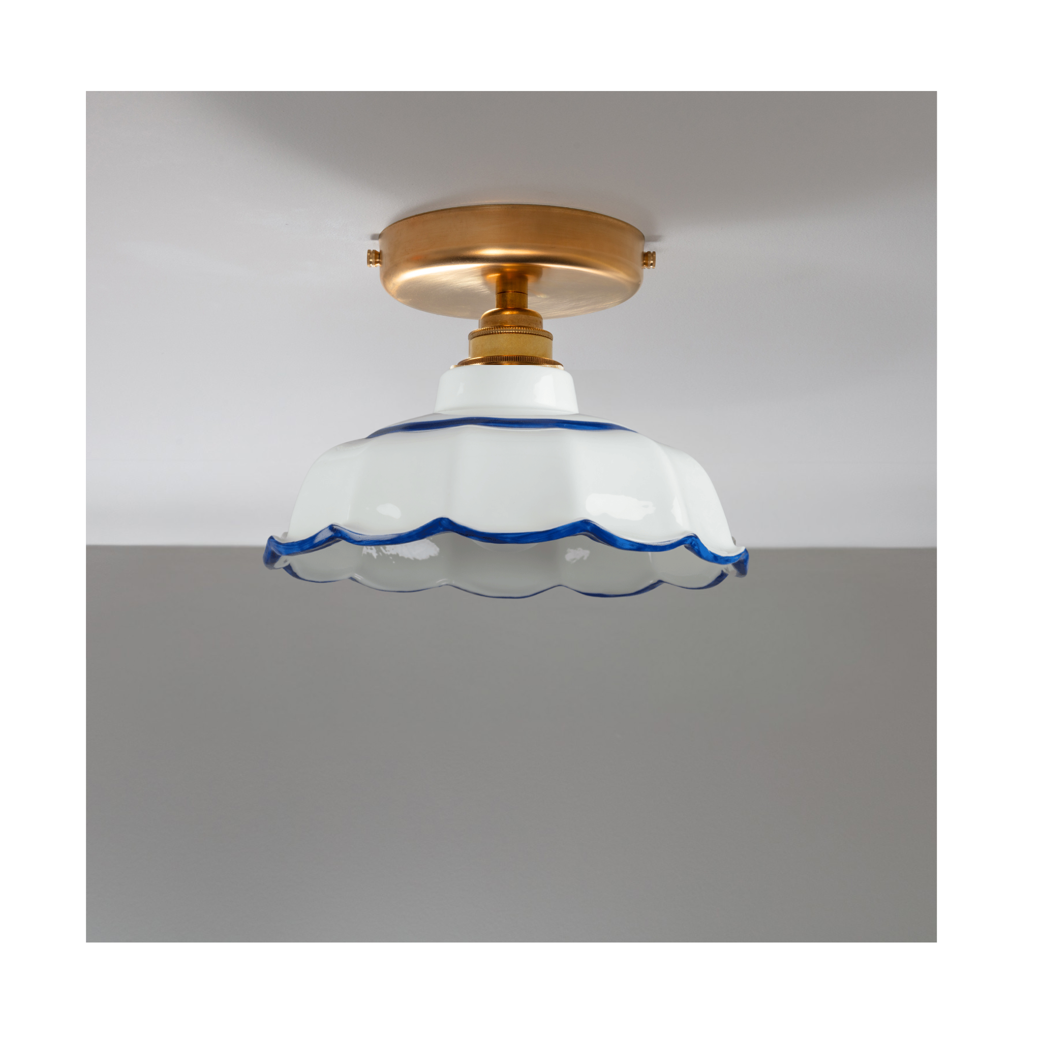 BATHROOM Avalon Hand-painted Trim Flush Mount Light