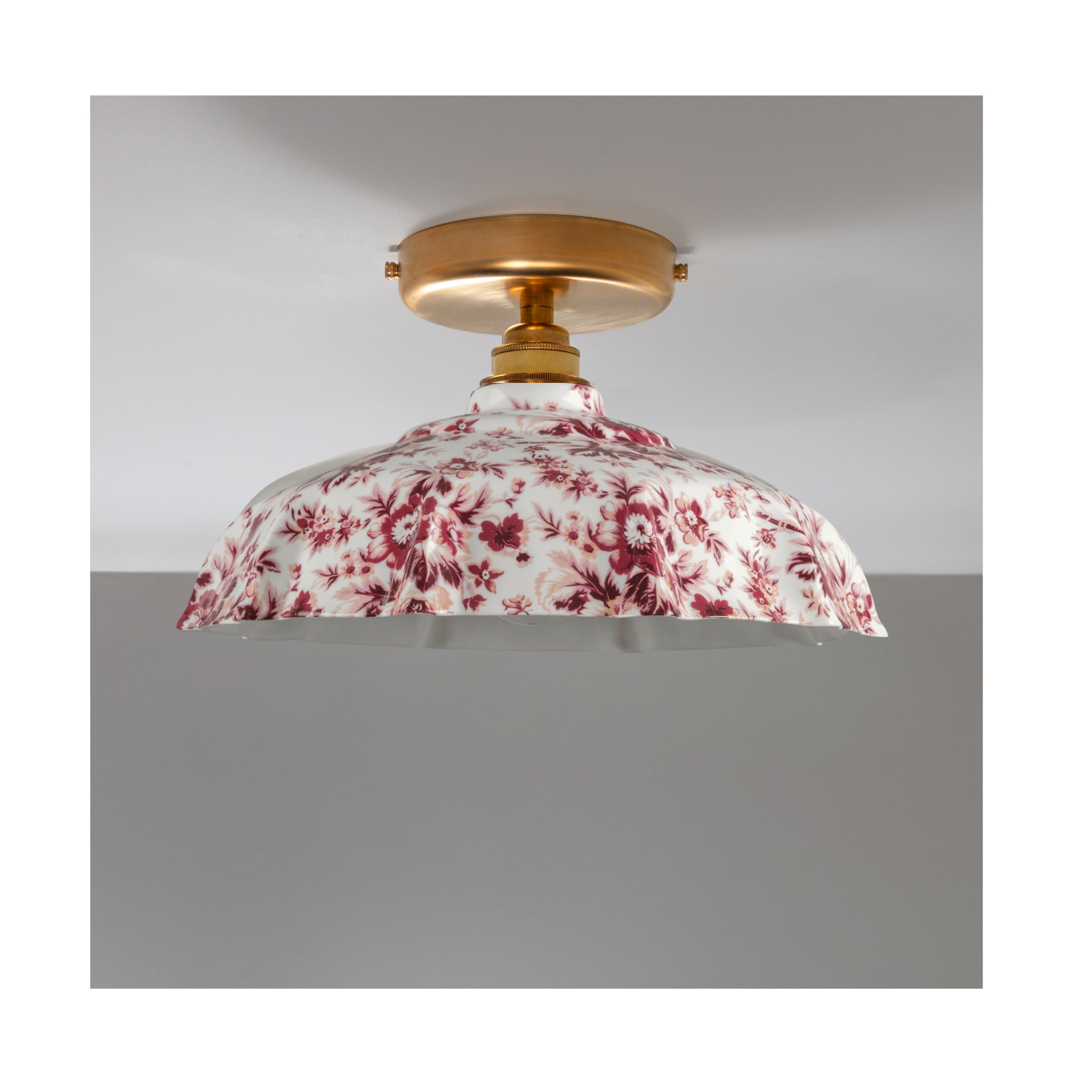 BATHROOM Claret Epoque Florale Campbell Pattern Flush Mount Light