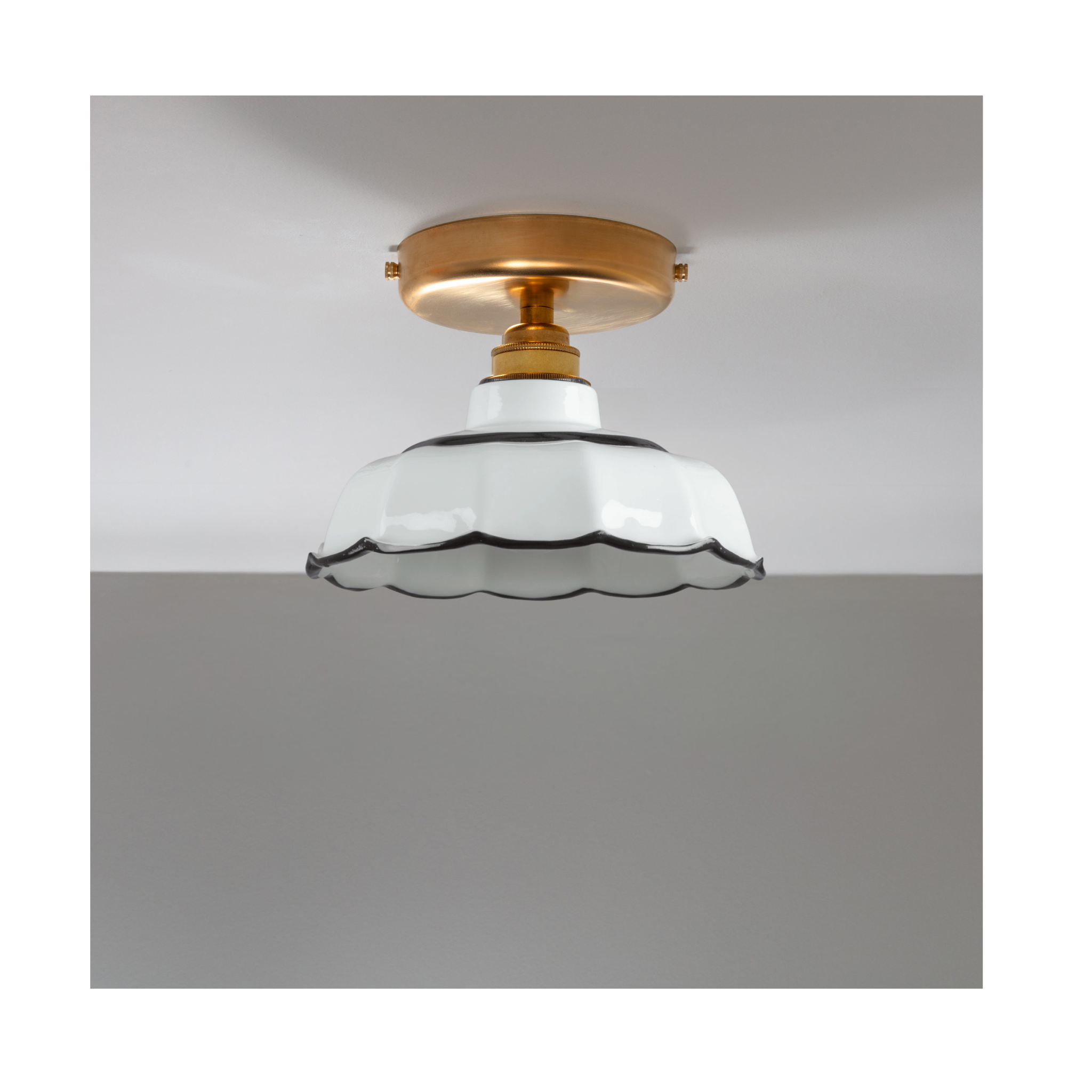 BATHROOM Avalon Hand-painted Trim Flush Mount Light