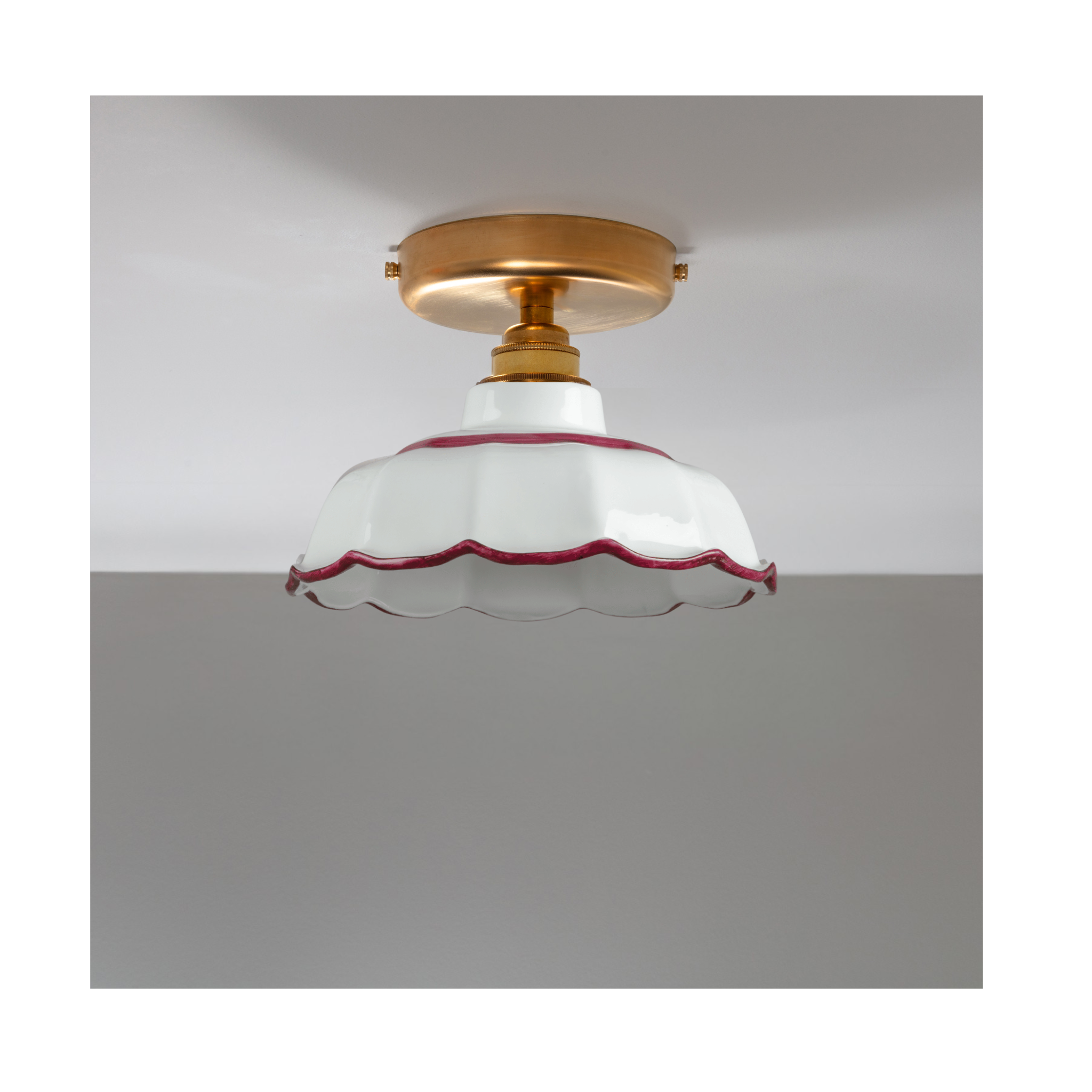 BATHROOM Avalon Hand-painted Trim Flush Mount Light