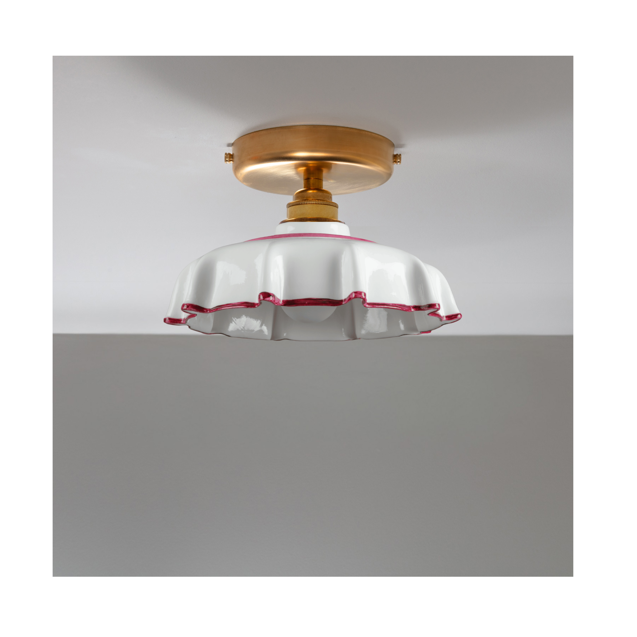 Campbell Claret Hand painted Trim Flush Mount Light