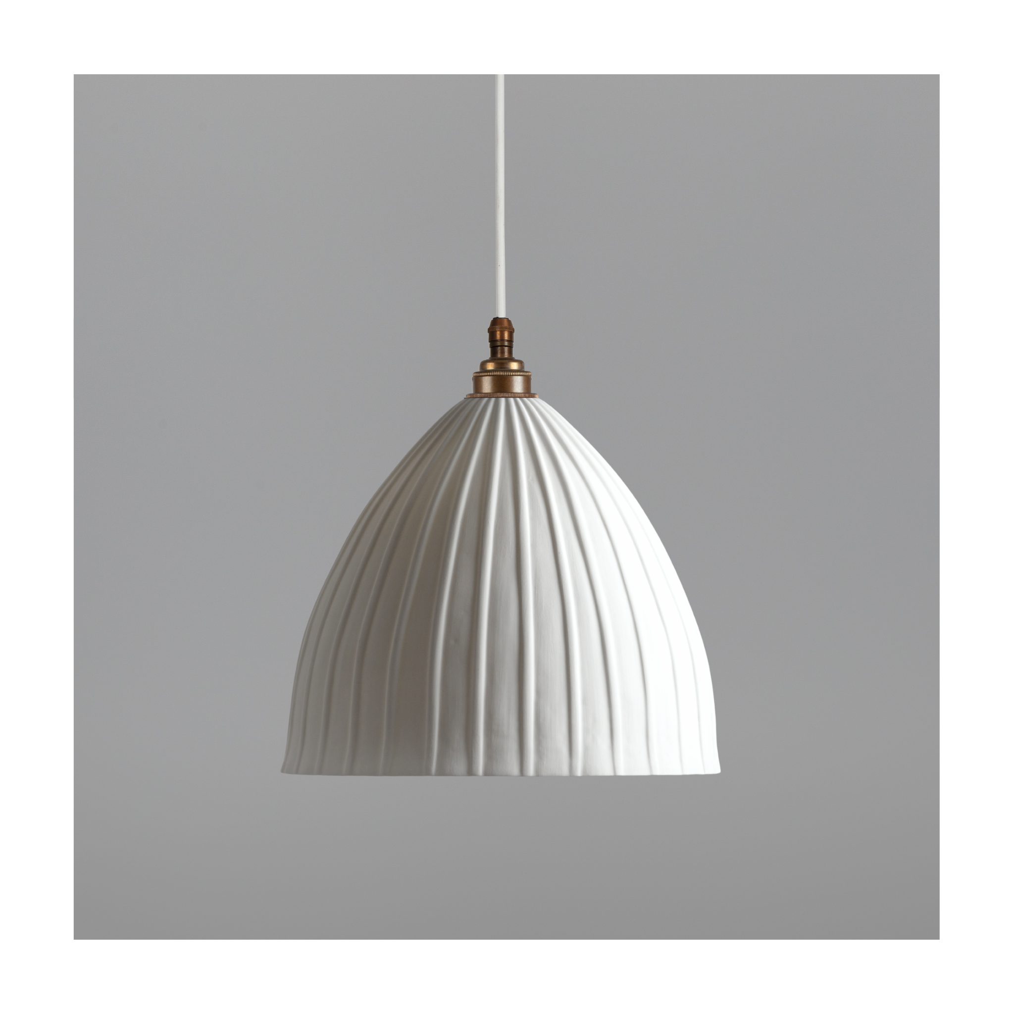 Large Rushton Fine Bone China Pendant - White