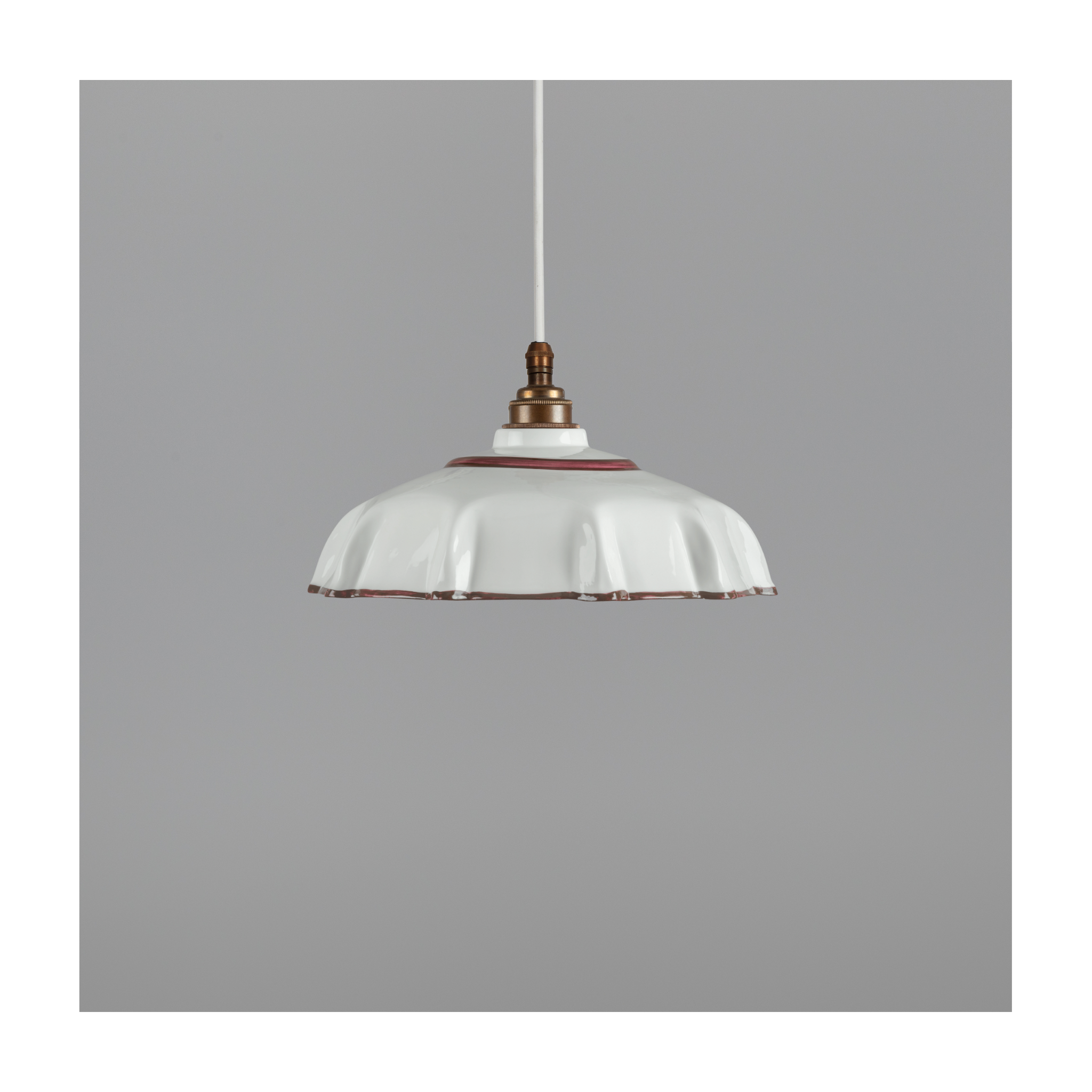 Campbell Bone China Pendant with Chocolate Hand-Painted Trim