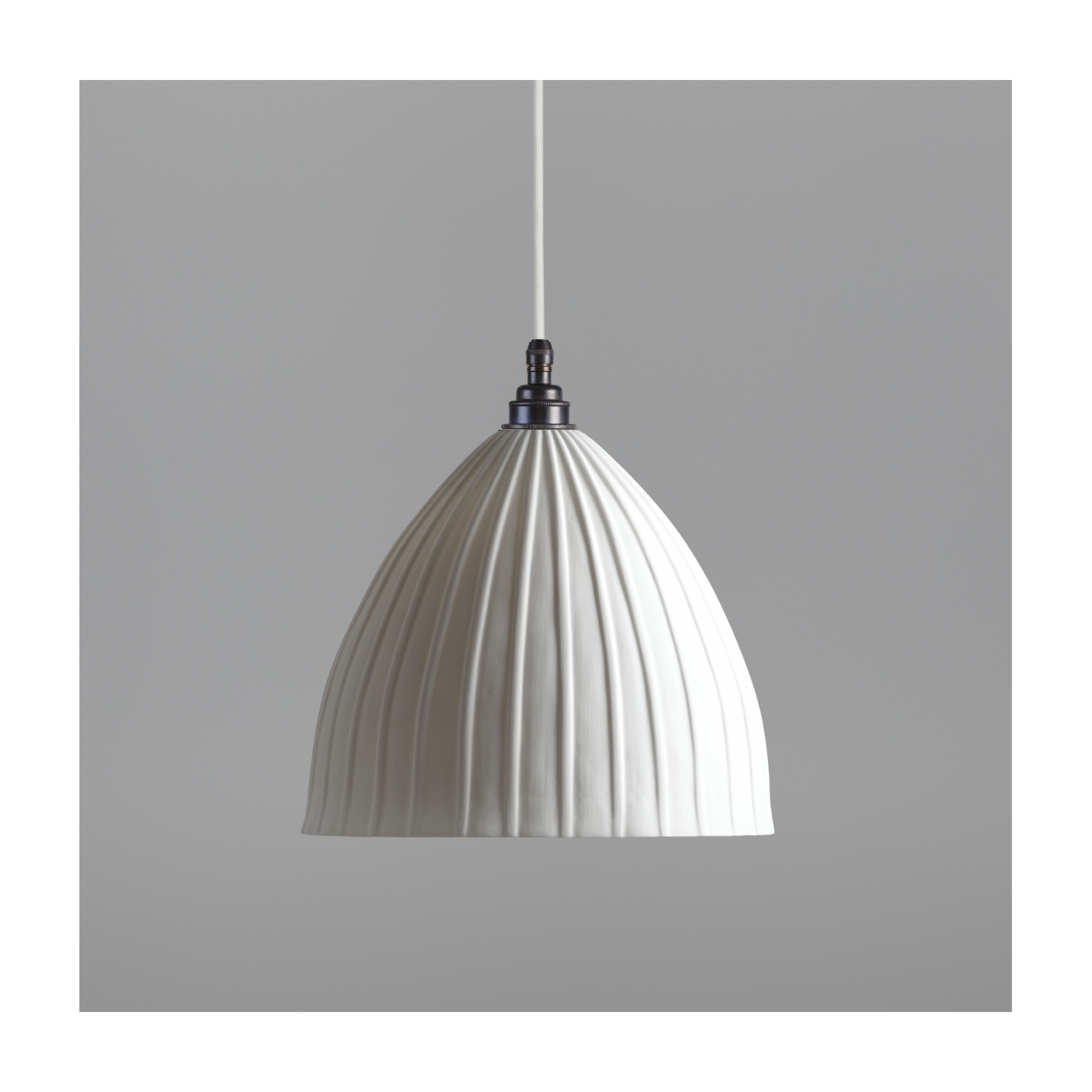 Large Rushton Fine Bone China Pendant - White