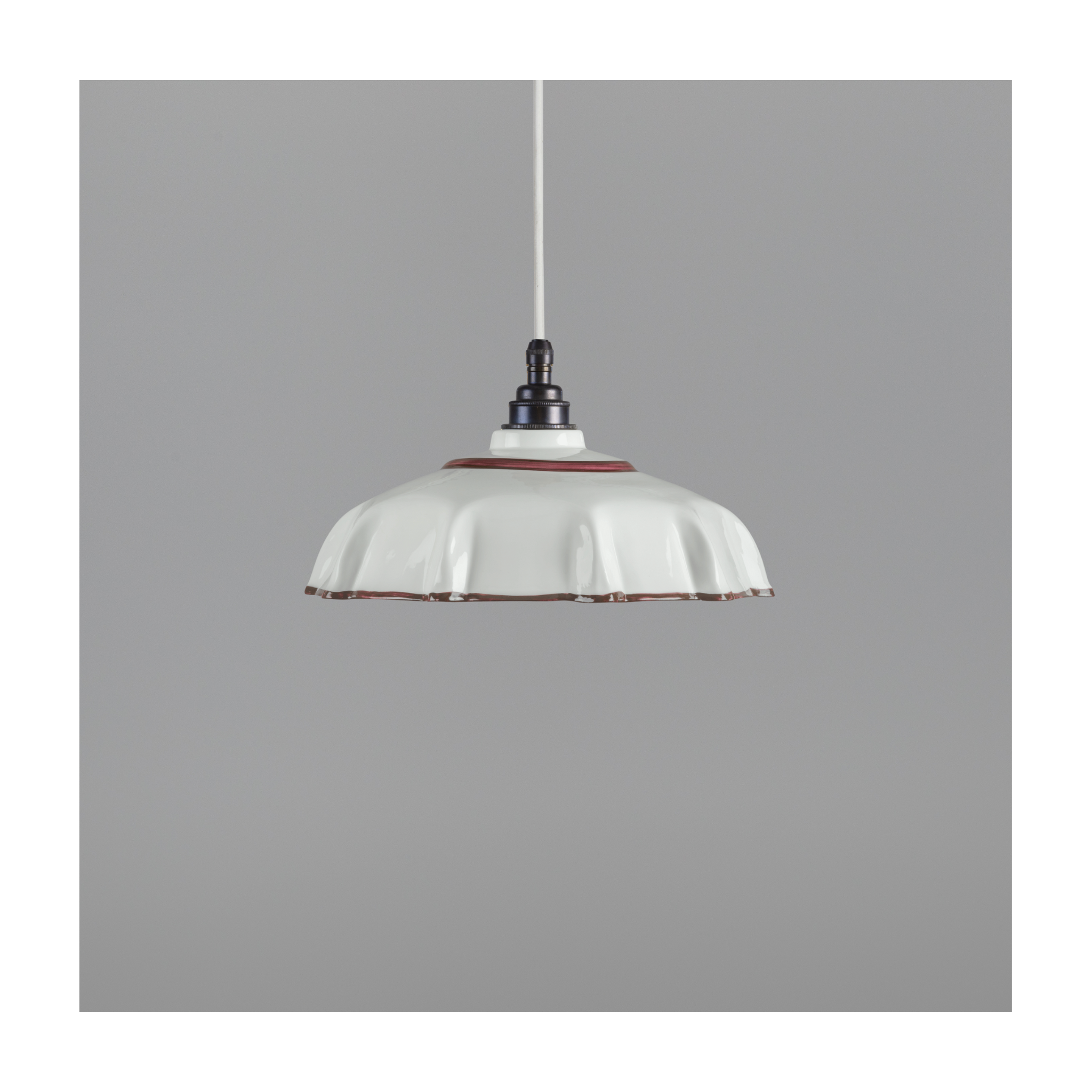 Campbell Bone China Pendant with Chocolate Hand-Painted Trim