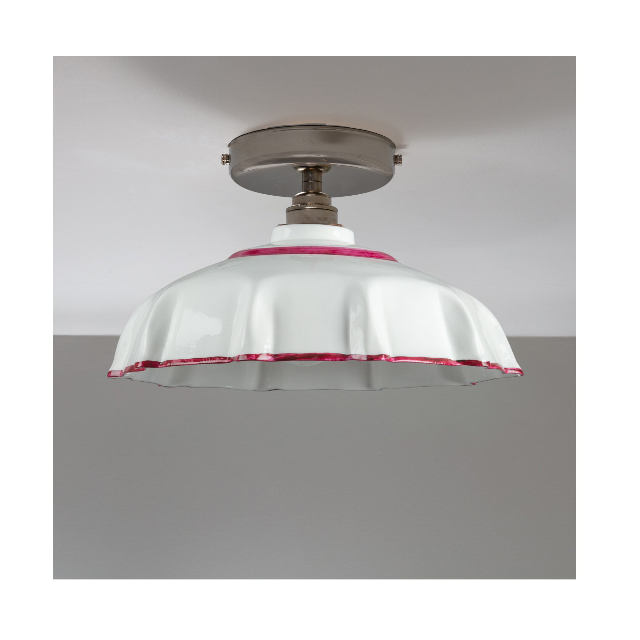 Campbell Claret Hand painted Trim Flush Mount Light