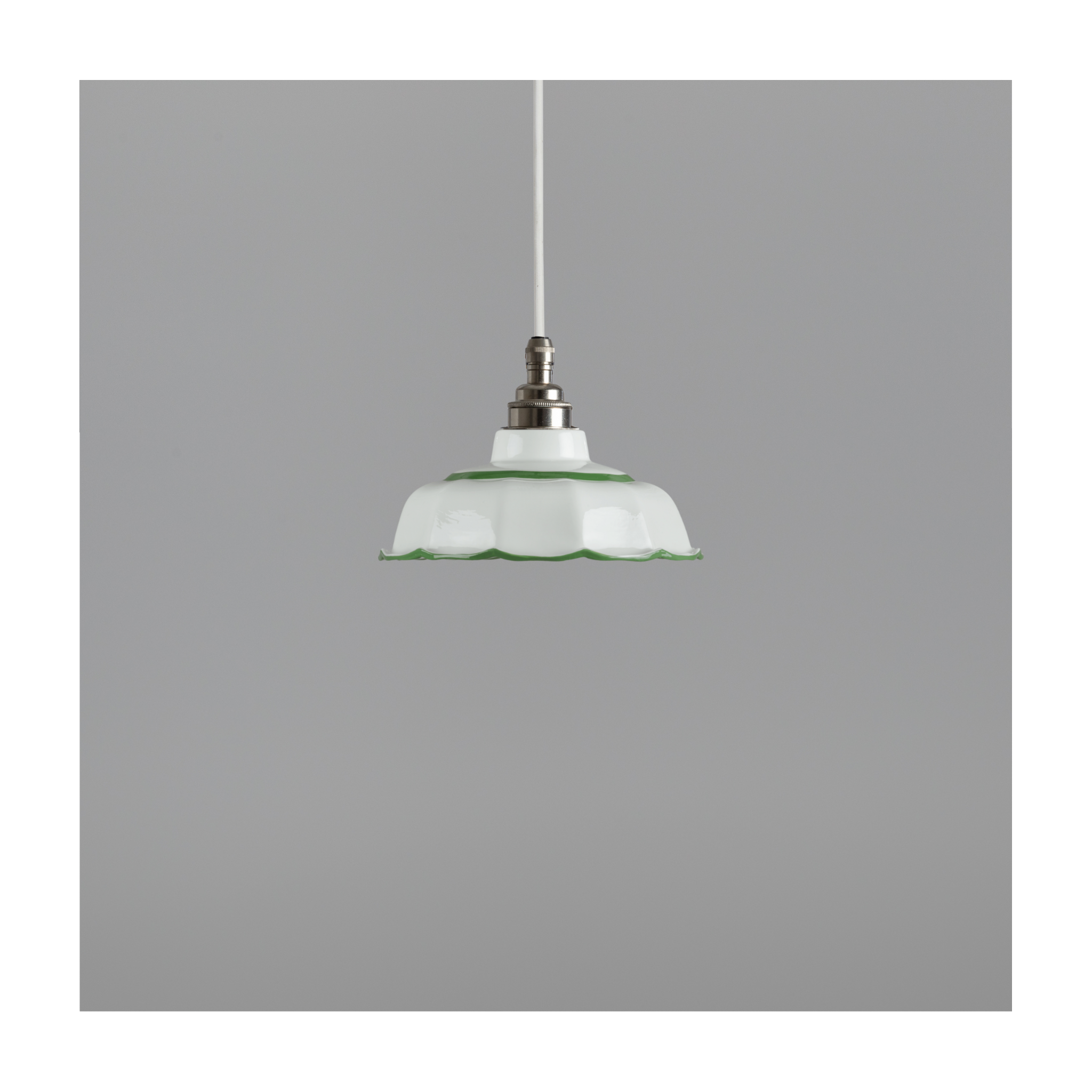 Avalon Pea Green Hand-painted Trim Pendant