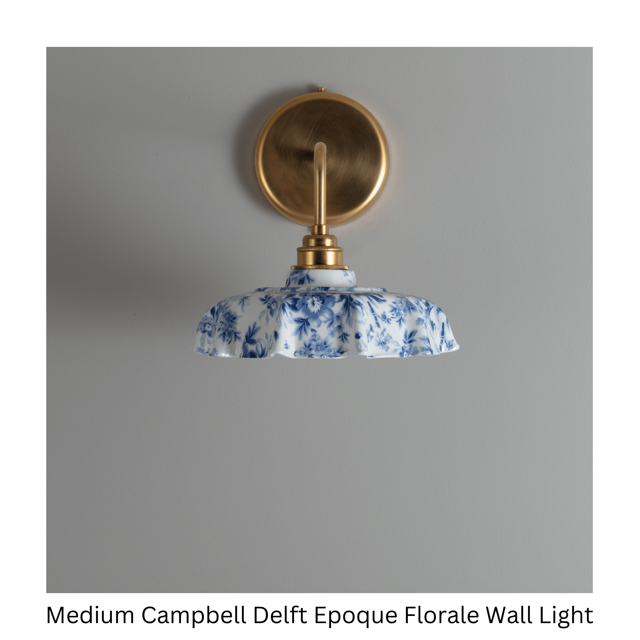 Campbell Delft Epoque Florale Pattern Wall Light