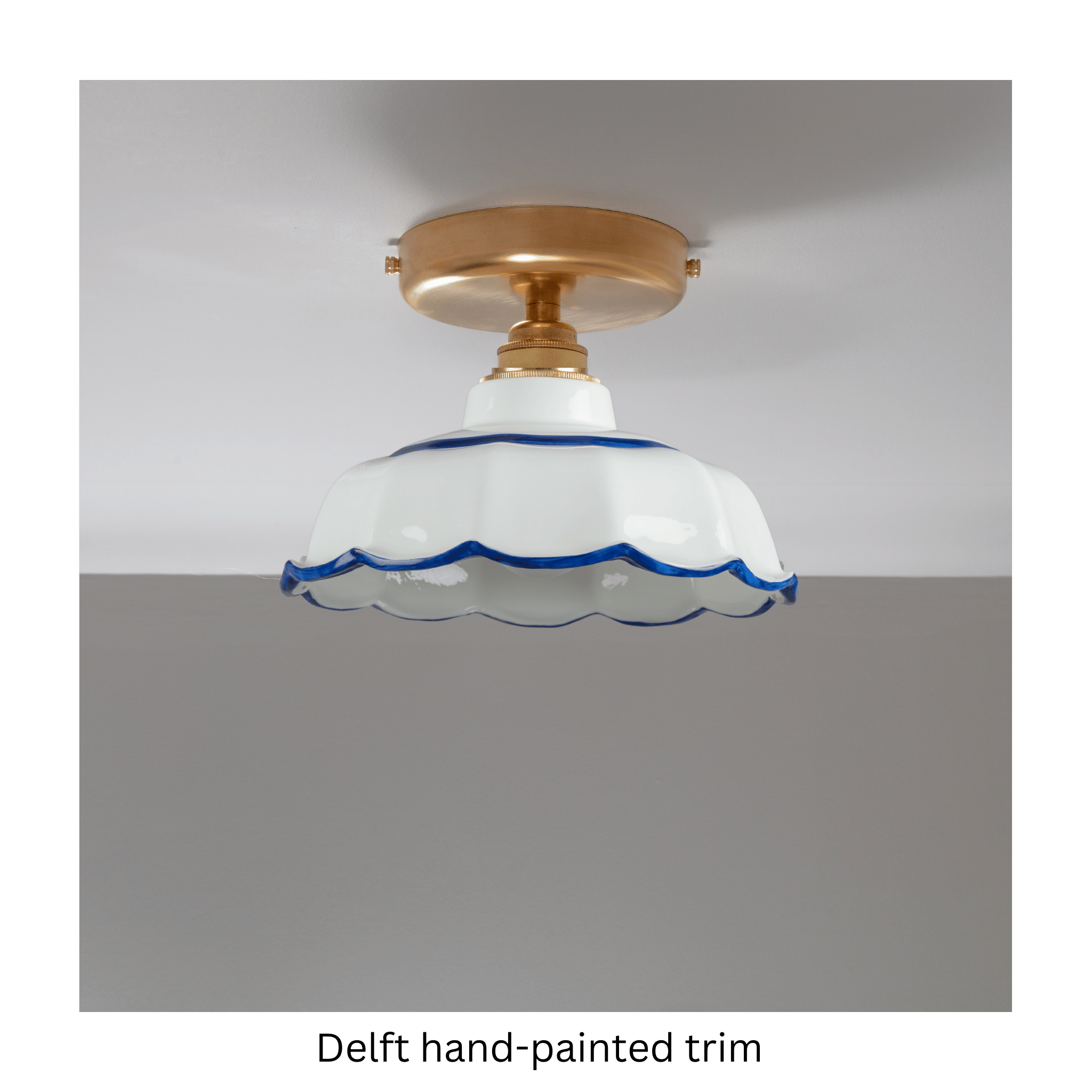 BATHROOM Avalon Hand-painted Trim Flush Mount Light