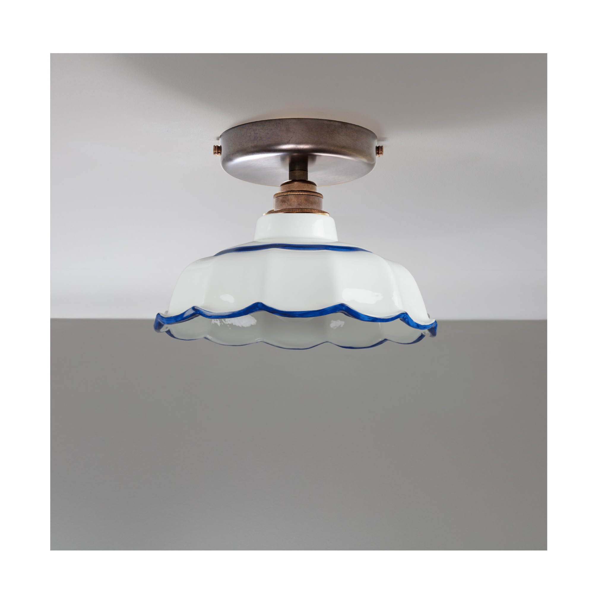 BATHROOM Avalon Hand-painted Trim Flush Mount Light