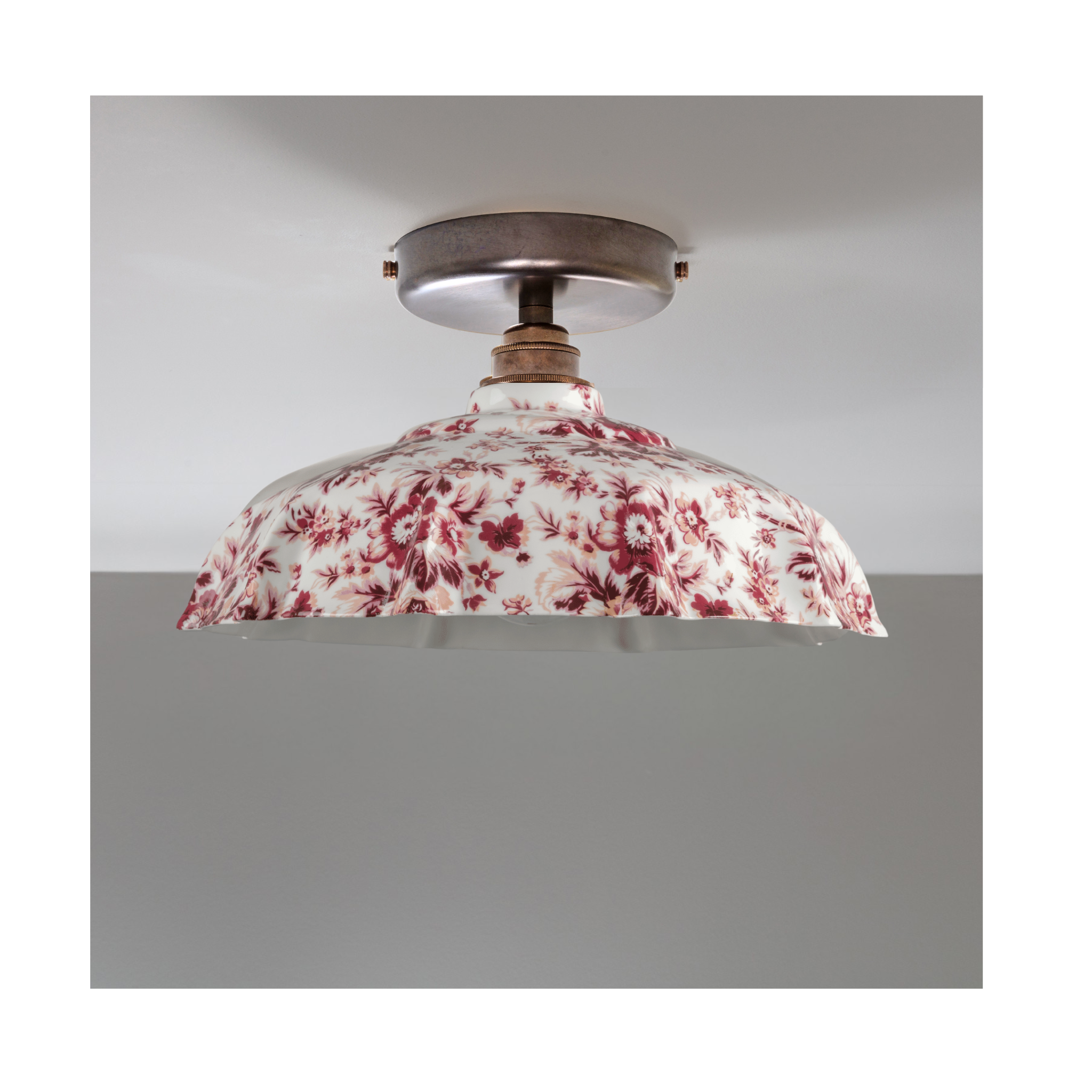 BATHROOM Claret Epoque Florale Campbell Pattern Flush Mount Light