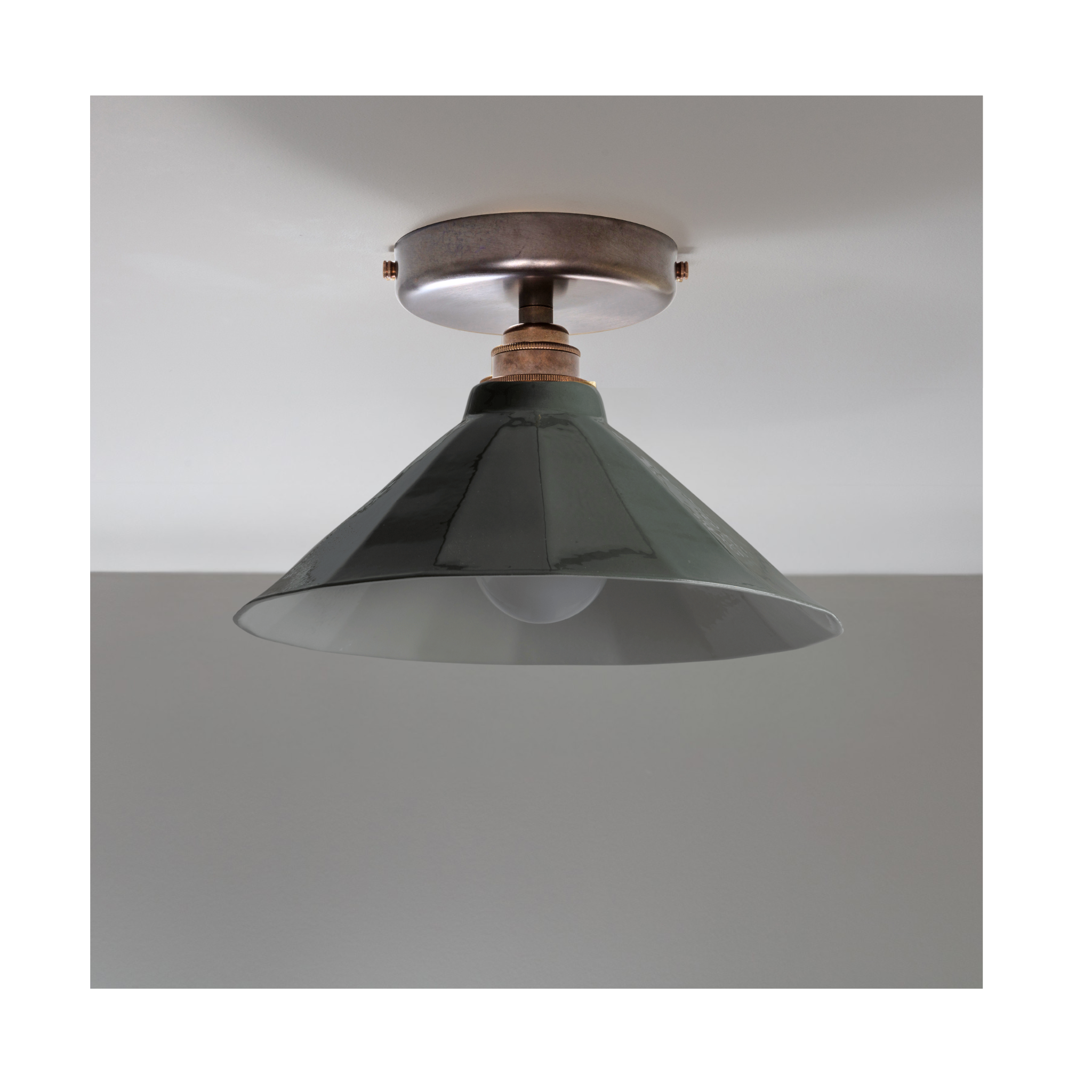 Adelaide Smoked Green Gloss Colour Flush Mount Light