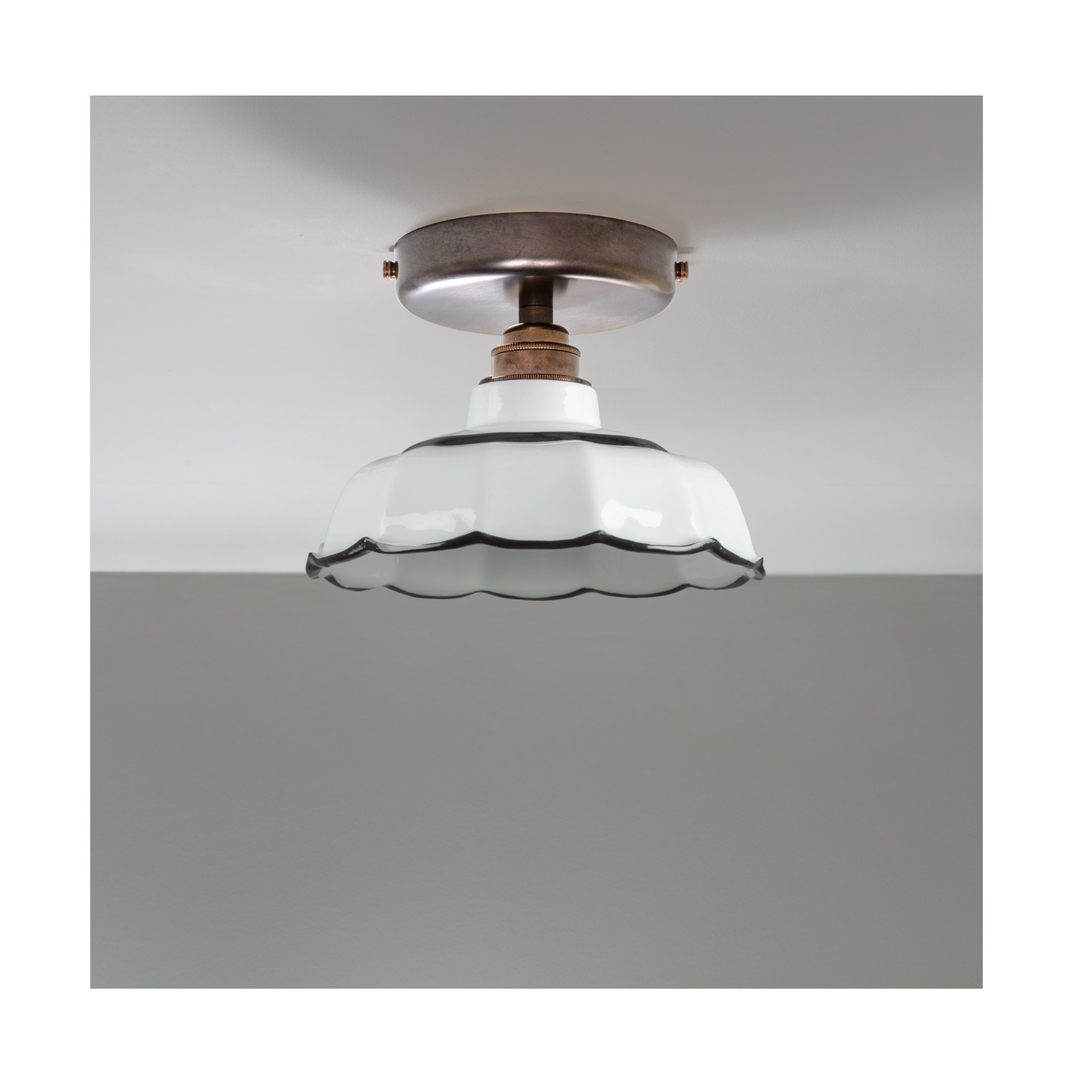 BATHROOM Avalon Hand-painted Trim Flush Mount Light