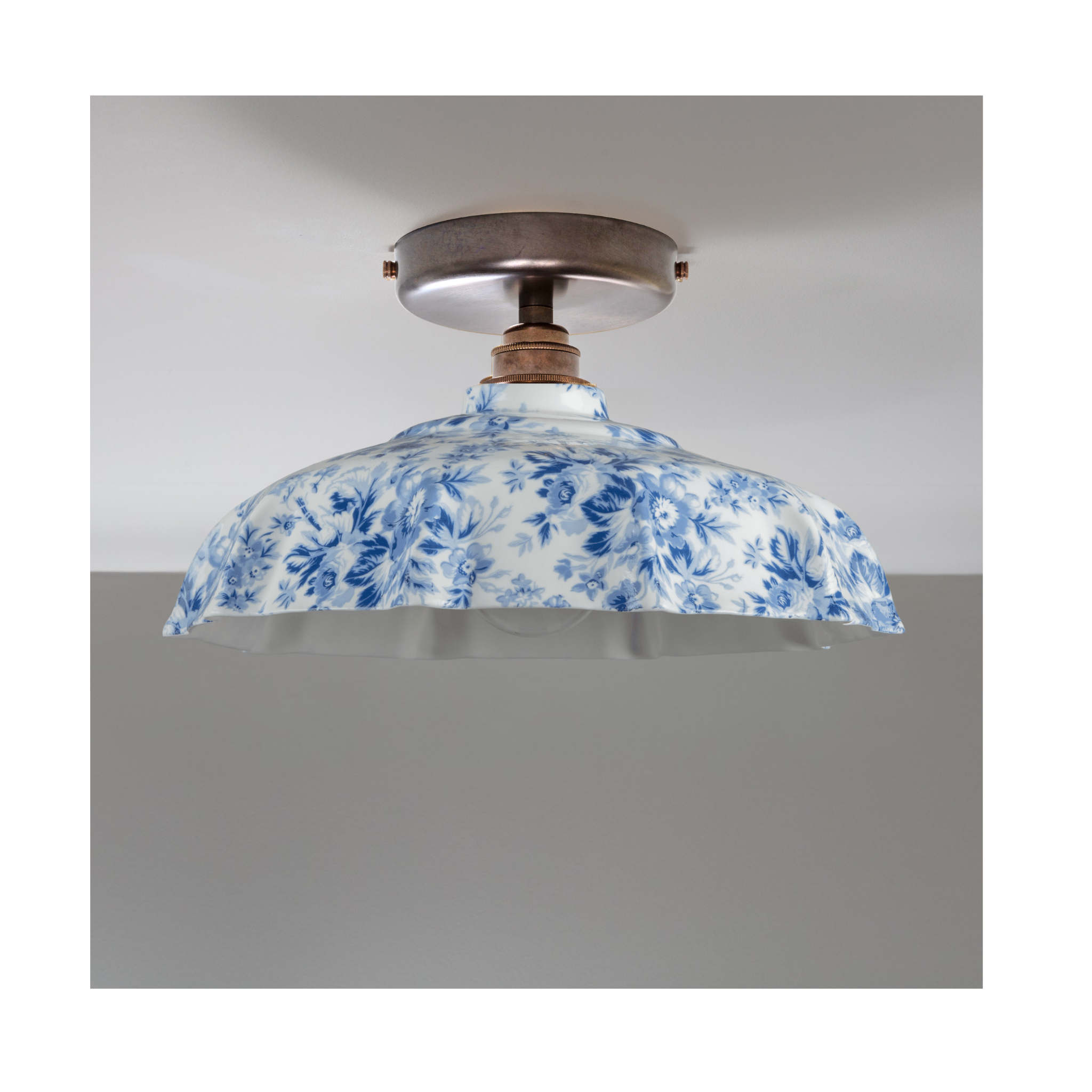 BATHROOM Delft Epoque Florale Campbell Pattern Flush Mount Light