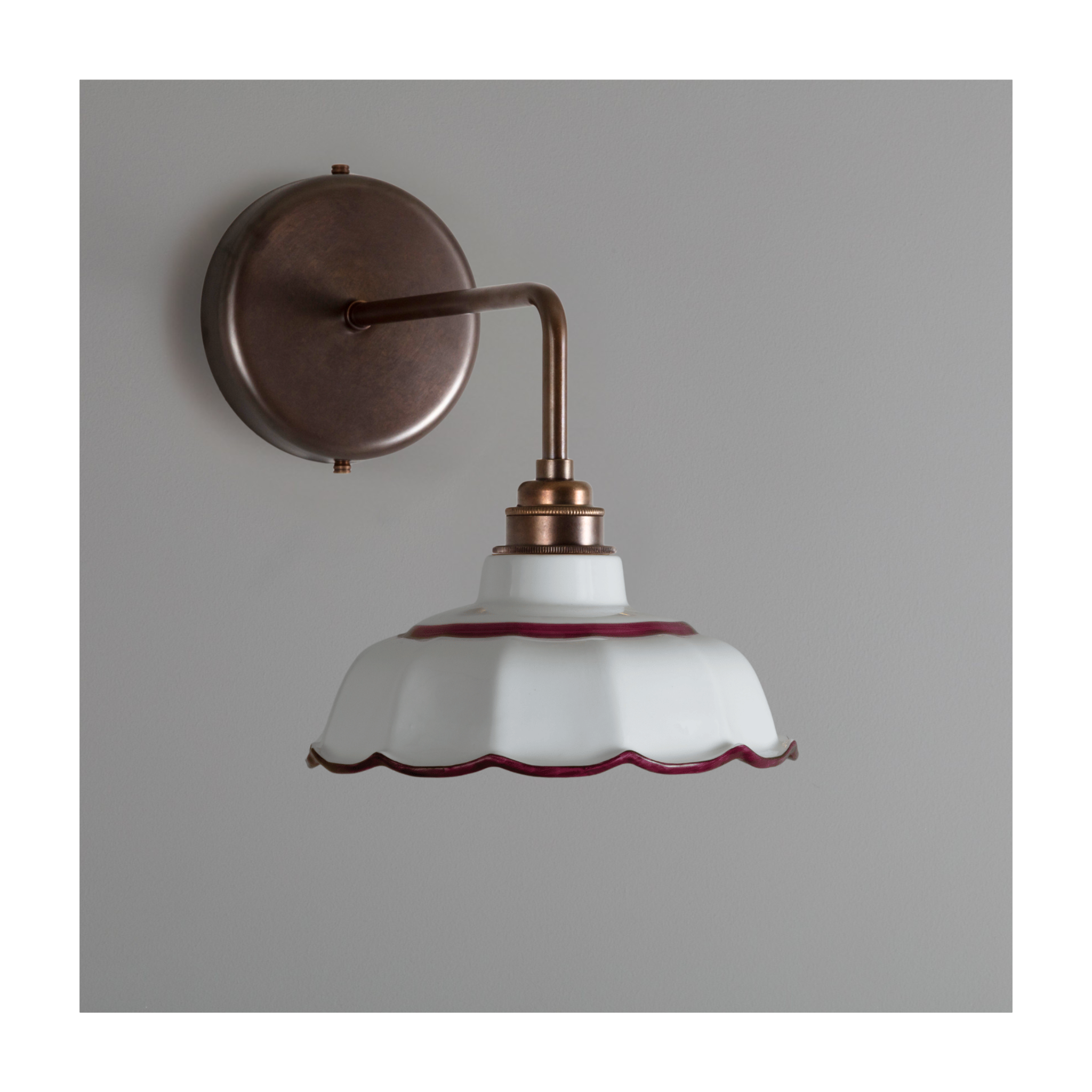 Avalon Hand-painted Claret Trim Wall Light