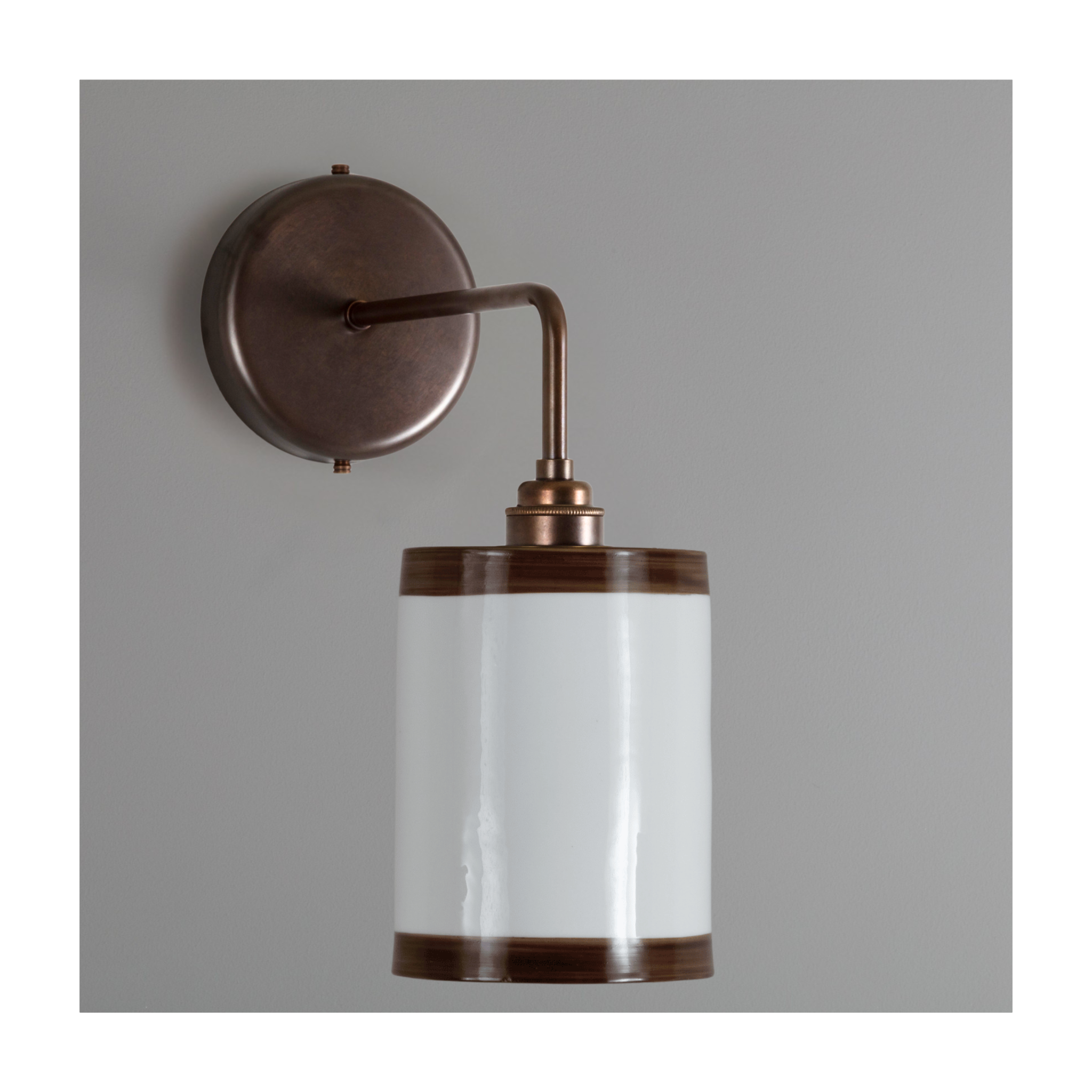 BATHROOM Chocolate Bradwell Hand-painted Trim Wall Light
