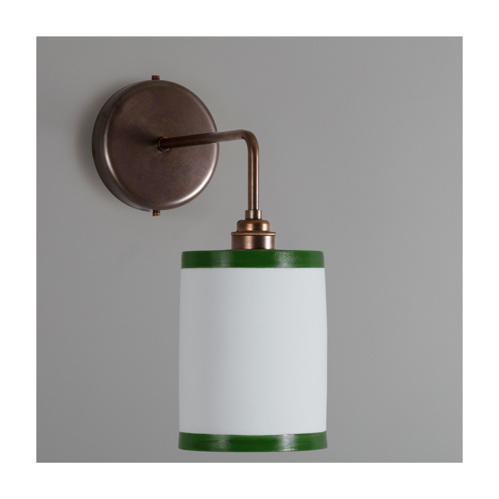 BATHROOM Pea Green Bradwell Hand-painted Trim Wall Light