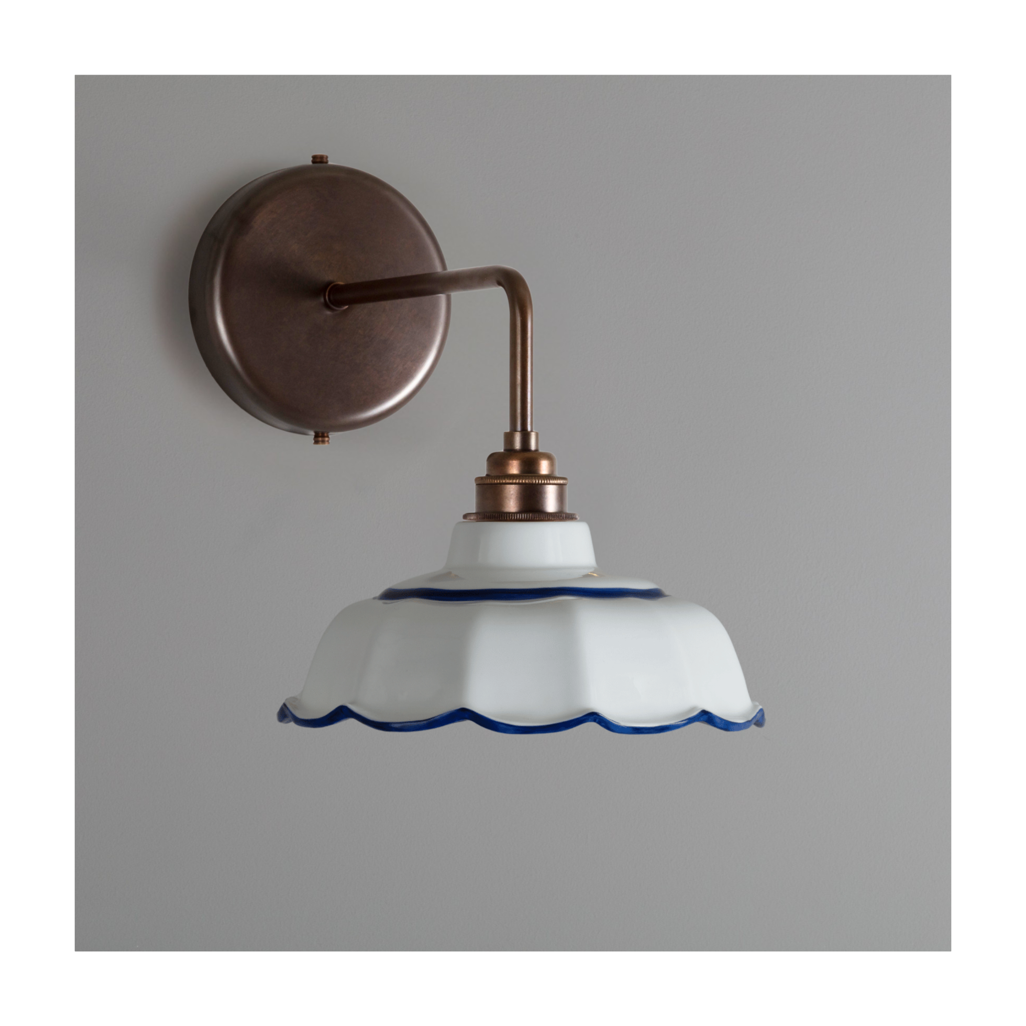 Avalon Hand-painted Delft Trim Wall Light