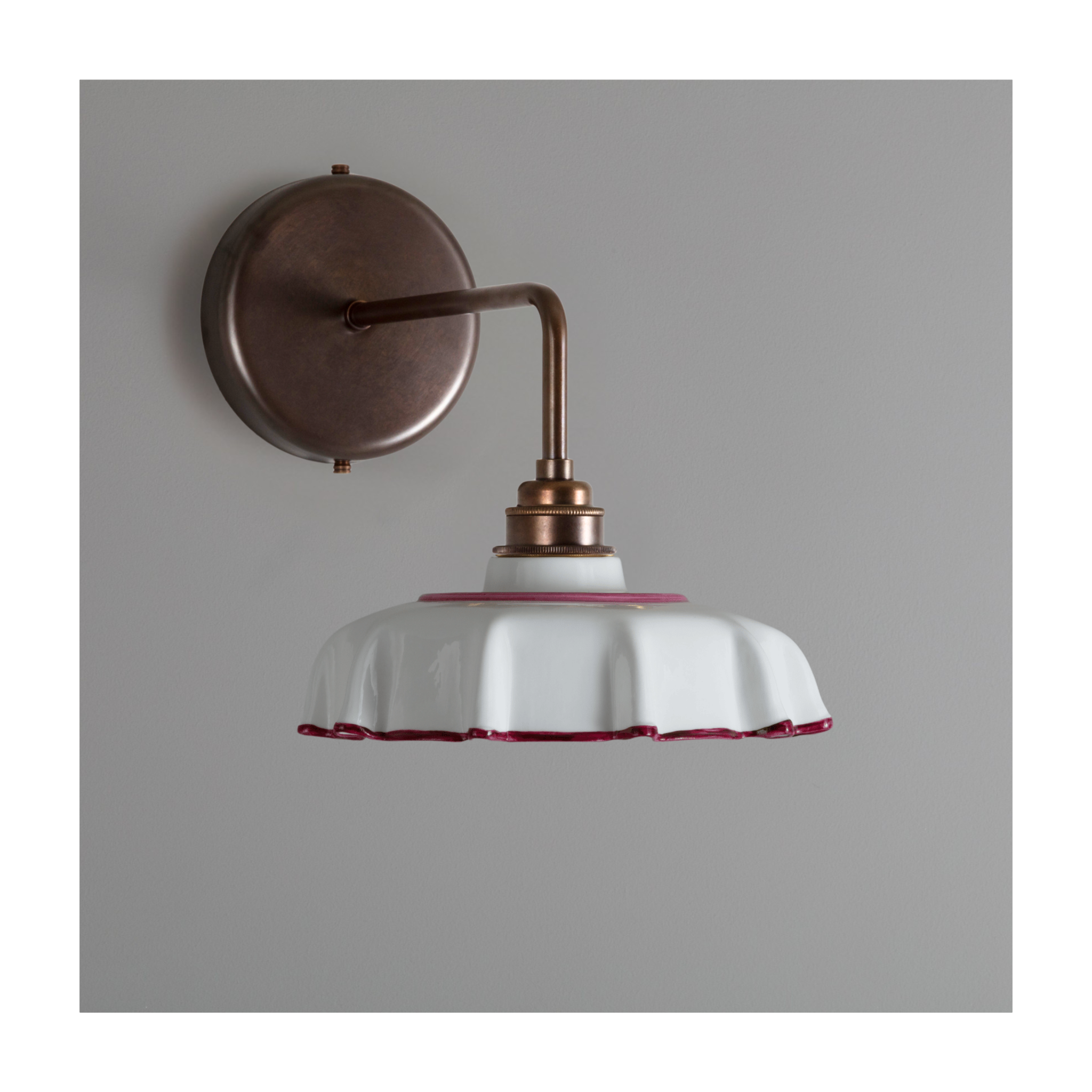 Campbell Claret Hand-painted Trim Wall Light
