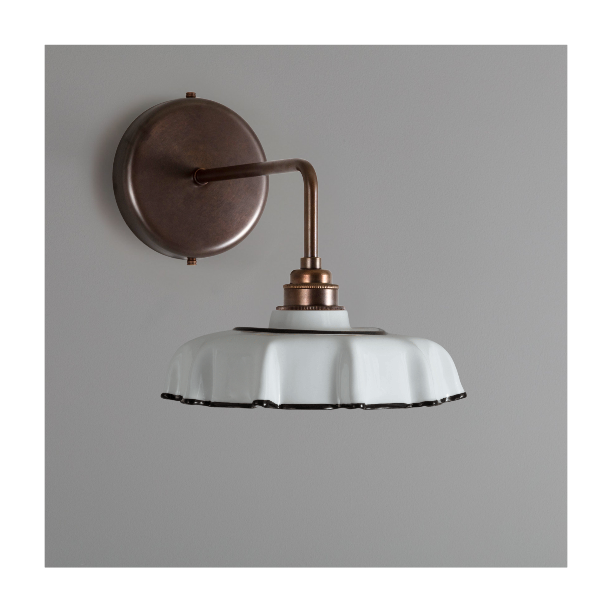 Campbell Bone China Wall Light with Black Hand-Painted Trim