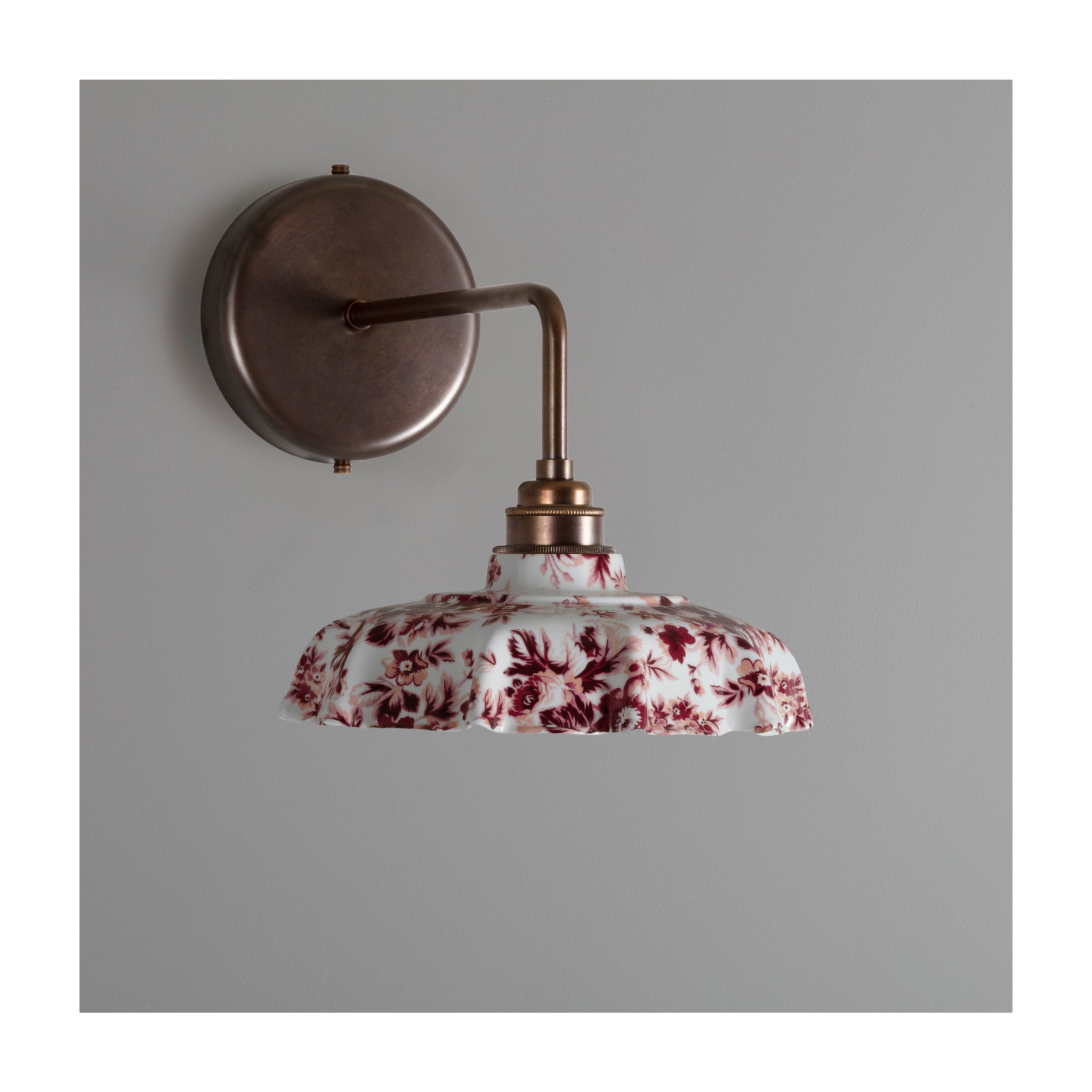 Campbell Claret Epoque Florale Pattern Wall Light