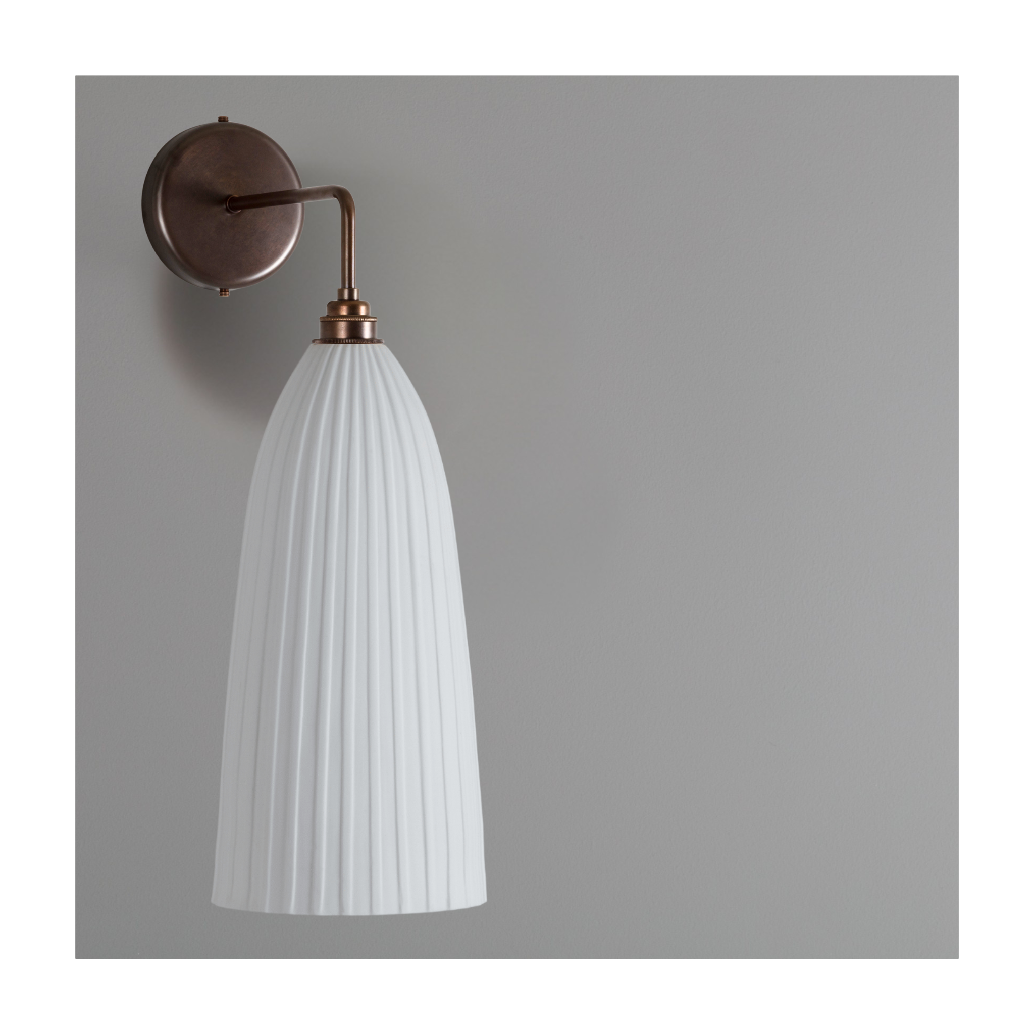 Tall Rushton Fine Bone China Wall Light - White