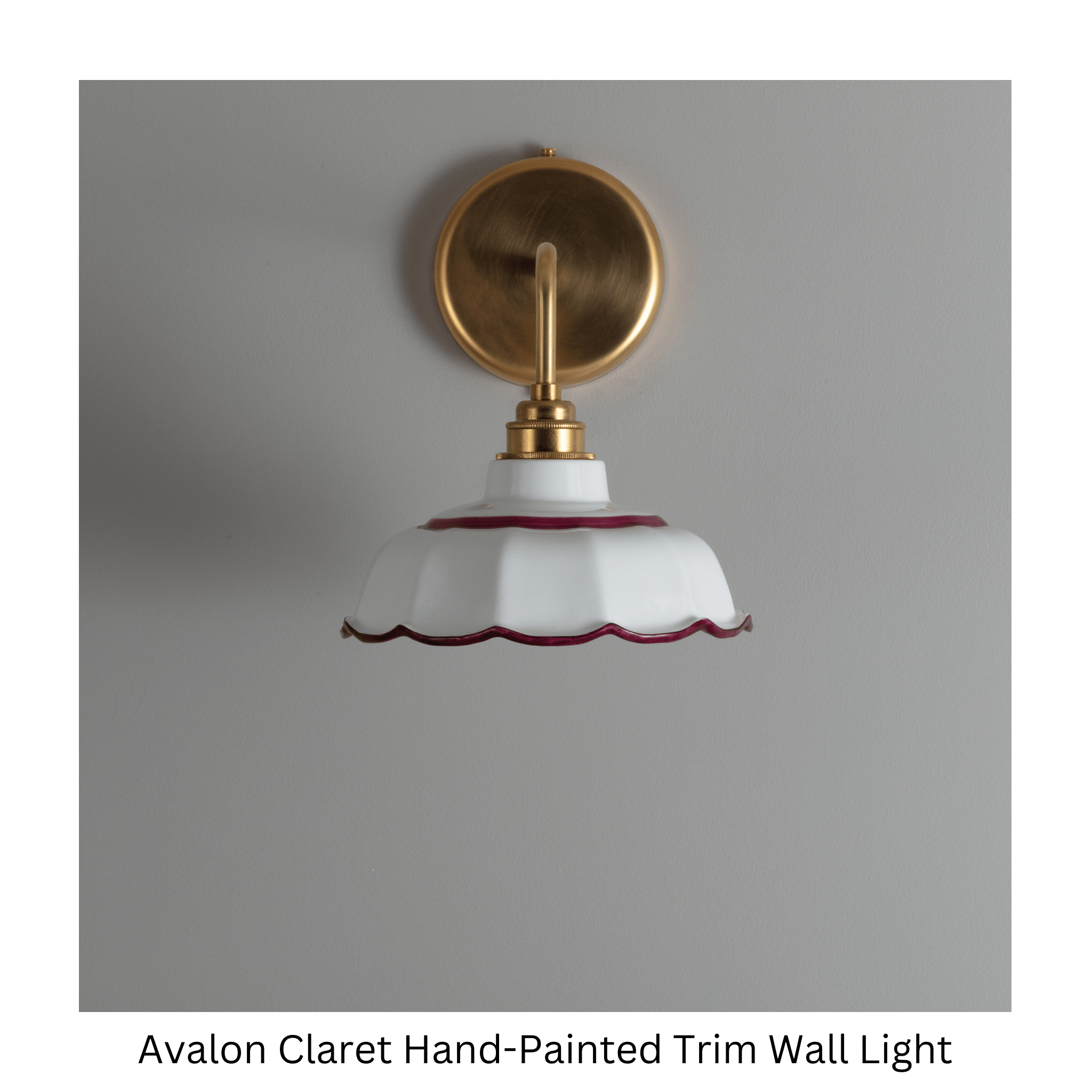 BATHROOM Claret Avalon Hand-painted Trim Wall Light