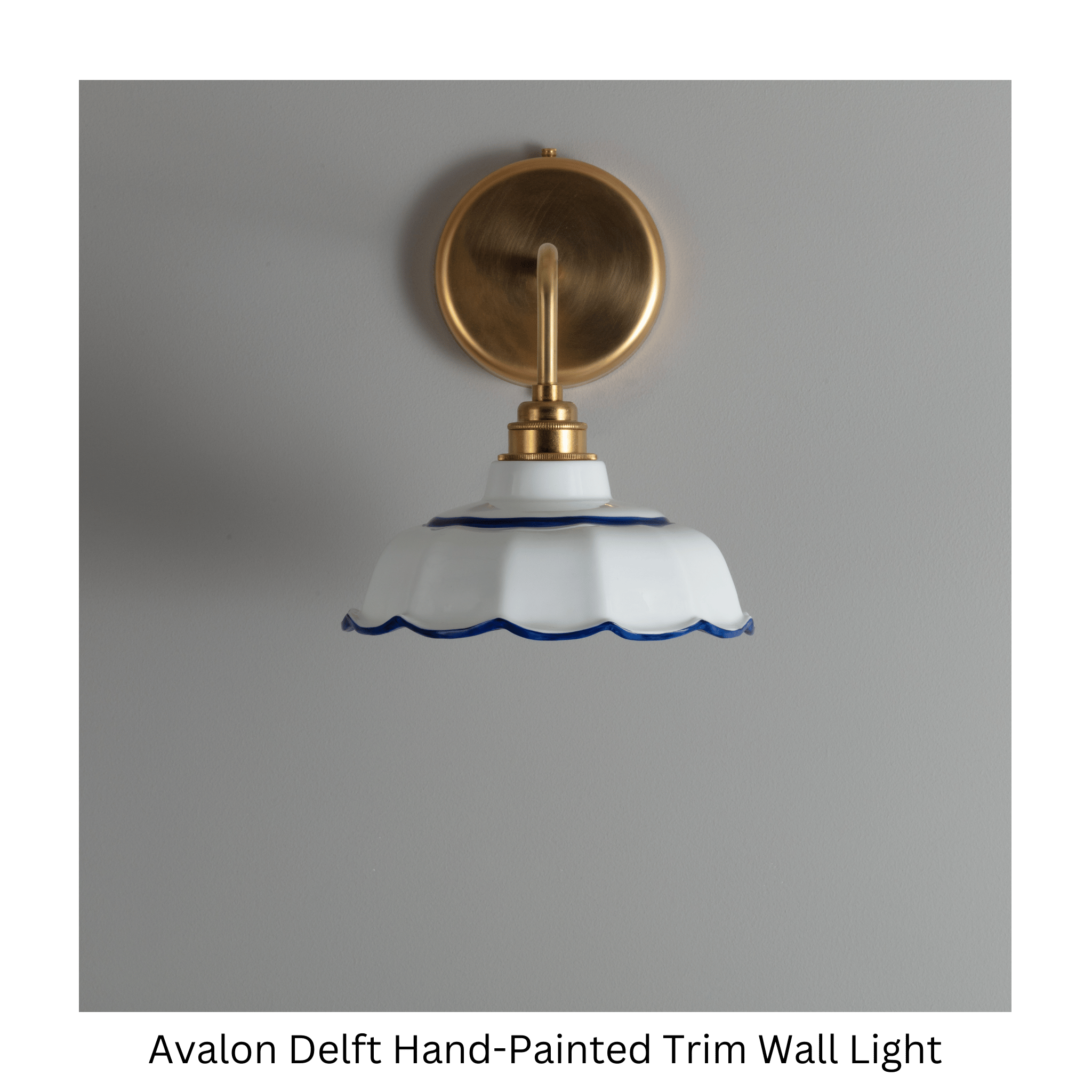 BATHROOM Delft Avalon Hand-painted Trim Wall Light