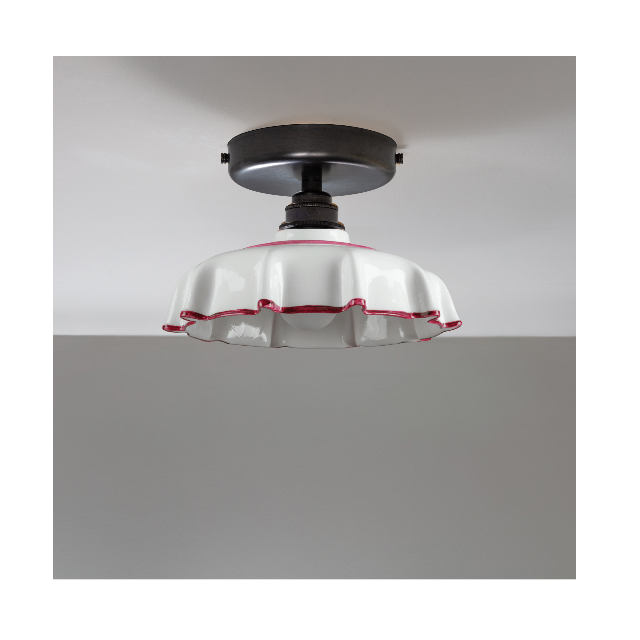 Campbell Claret Hand painted Trim Flush Mount Light