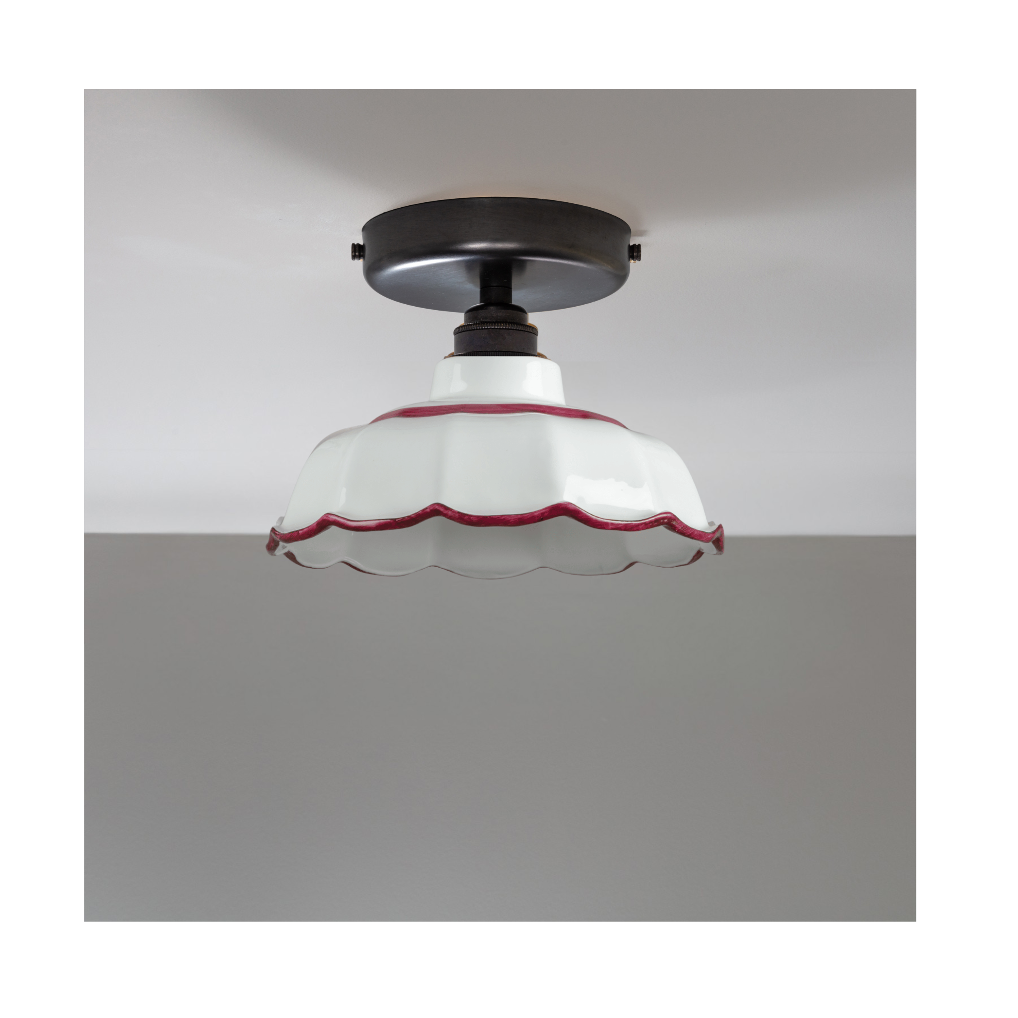BATHROOM Avalon Hand-painted Trim Flush Mount Light