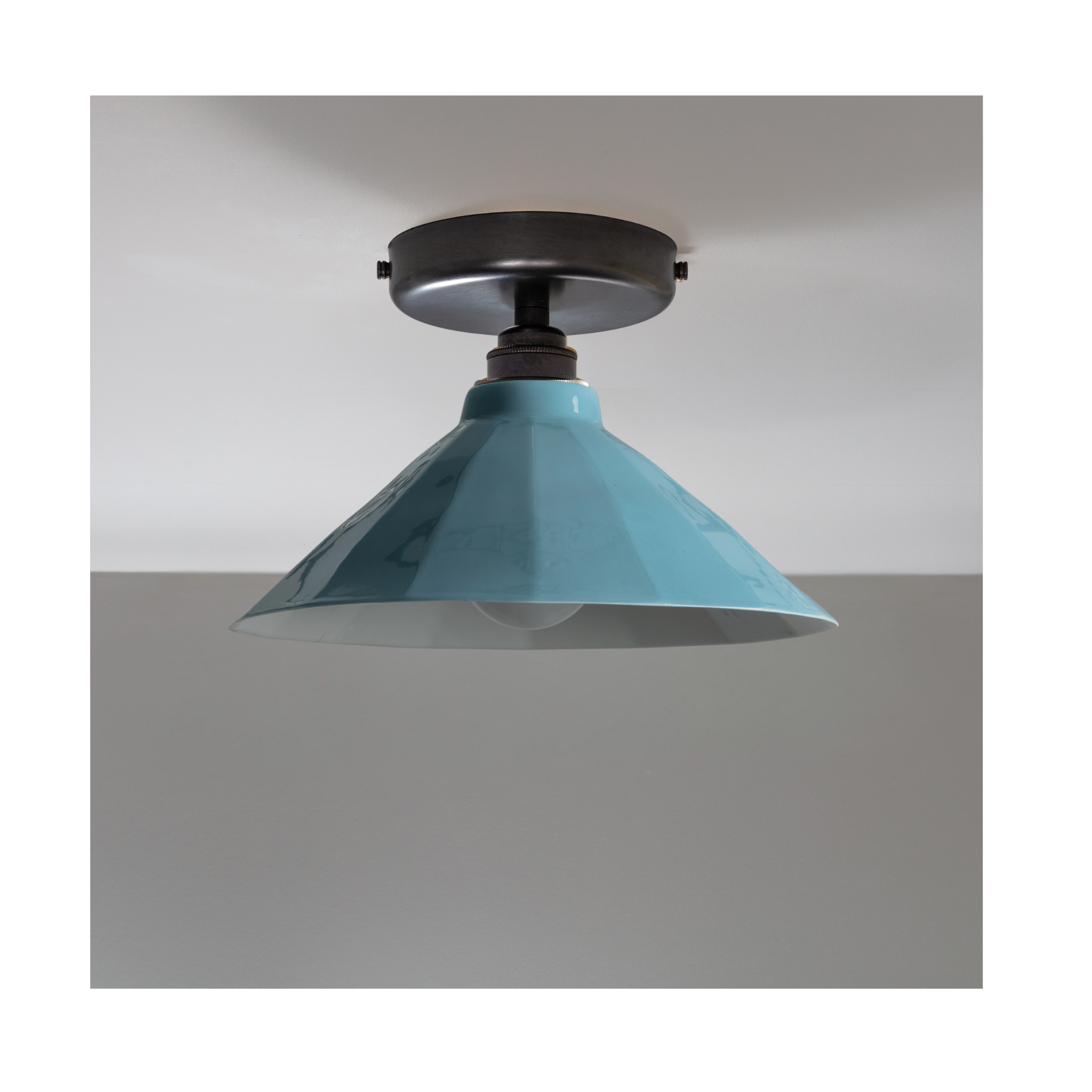 Adelaide Pale Delft Gloss Colour Flush Mount Light