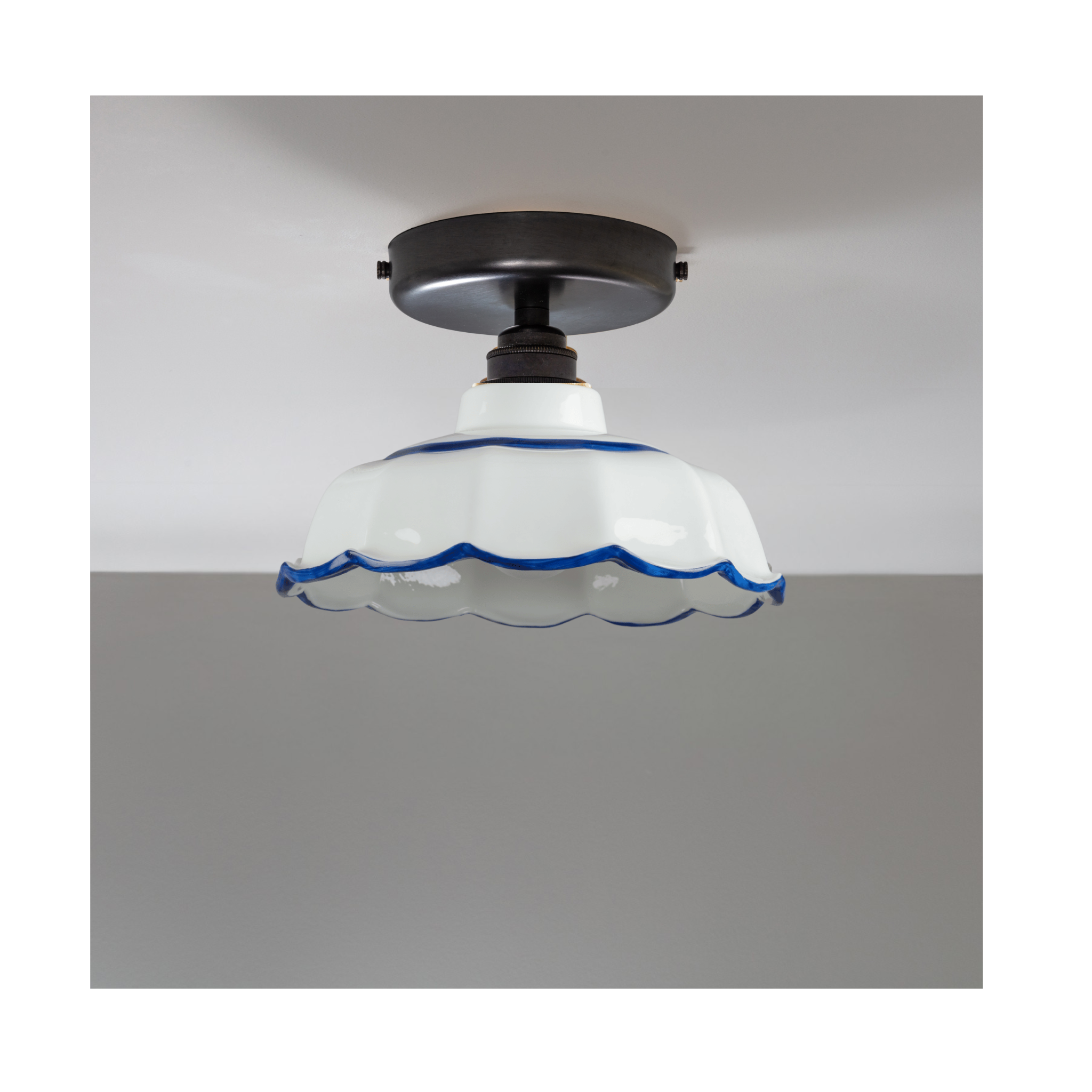 BATHROOM Avalon Hand-painted Trim Flush Mount Light