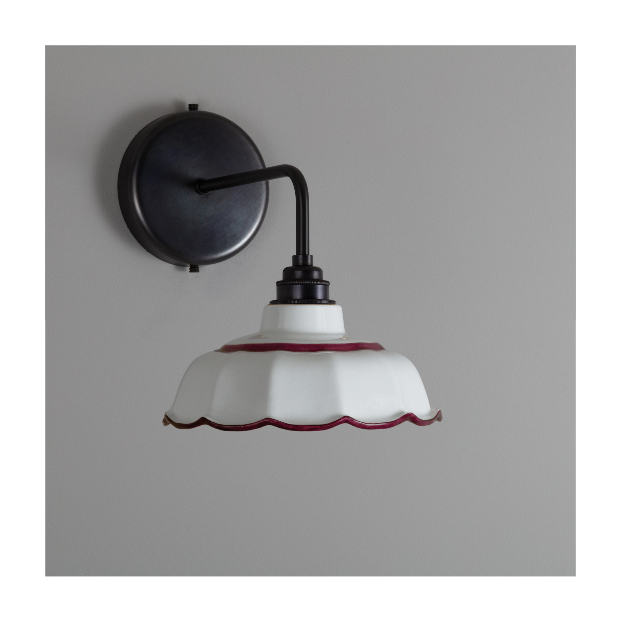 Avalon Hand-painted Claret Trim Wall Light