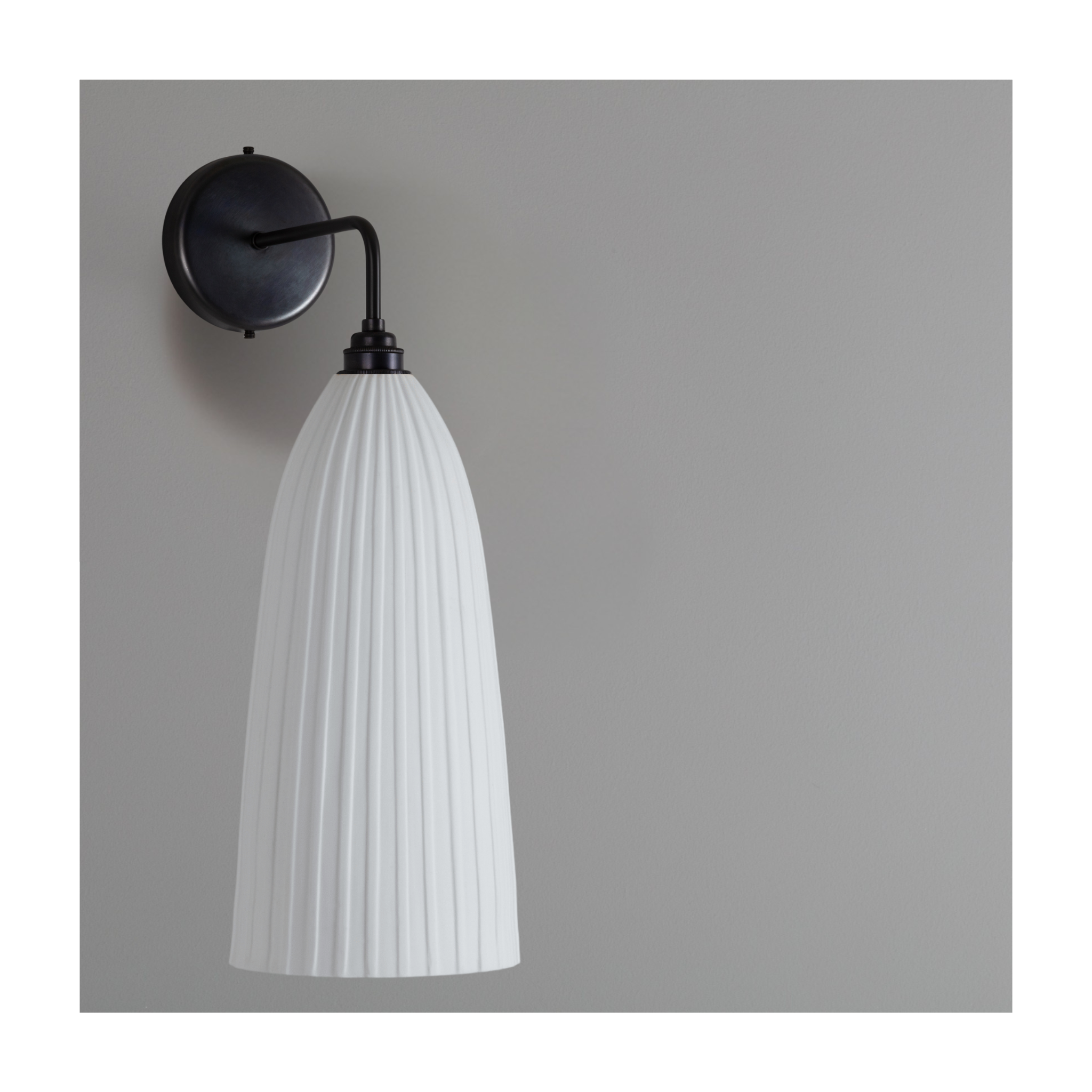 Tall Rushton Fine Bone China Wall Light - White