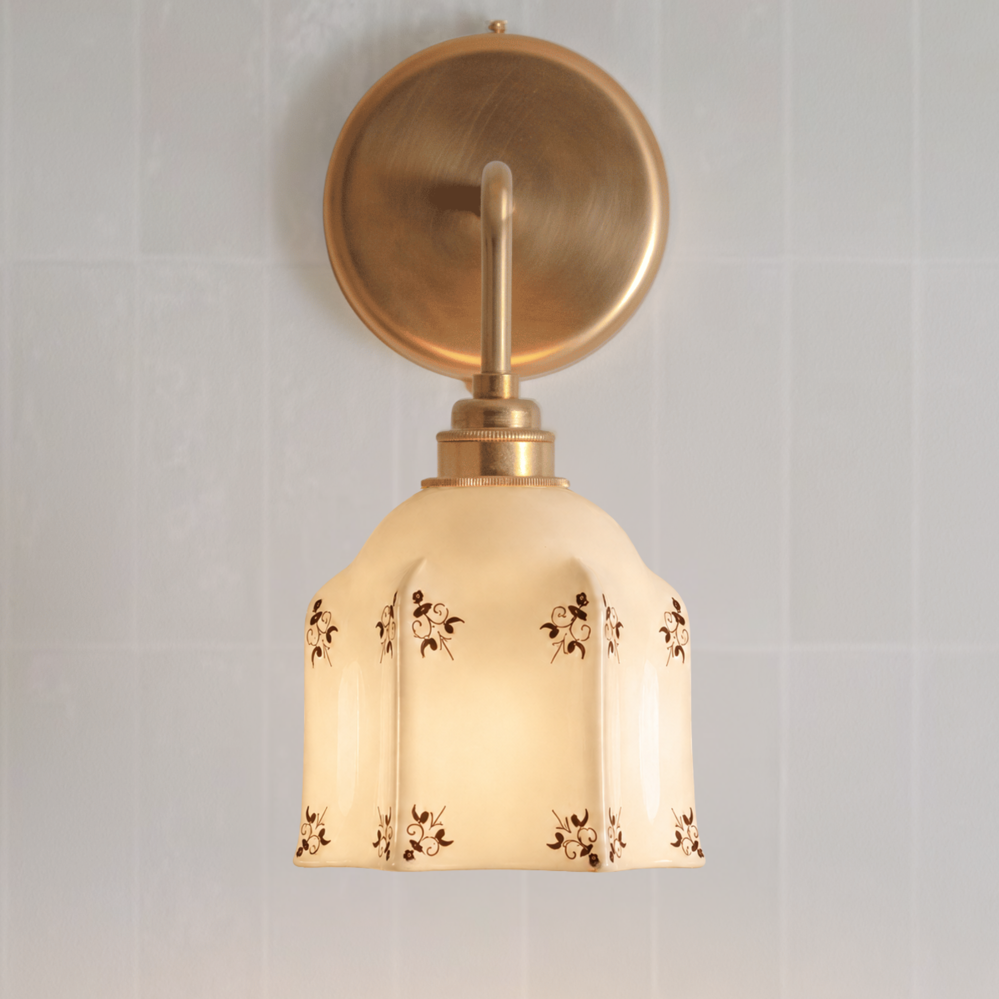 Raglan Fine Bone China Wall Light with Hand-Painted Delft Design