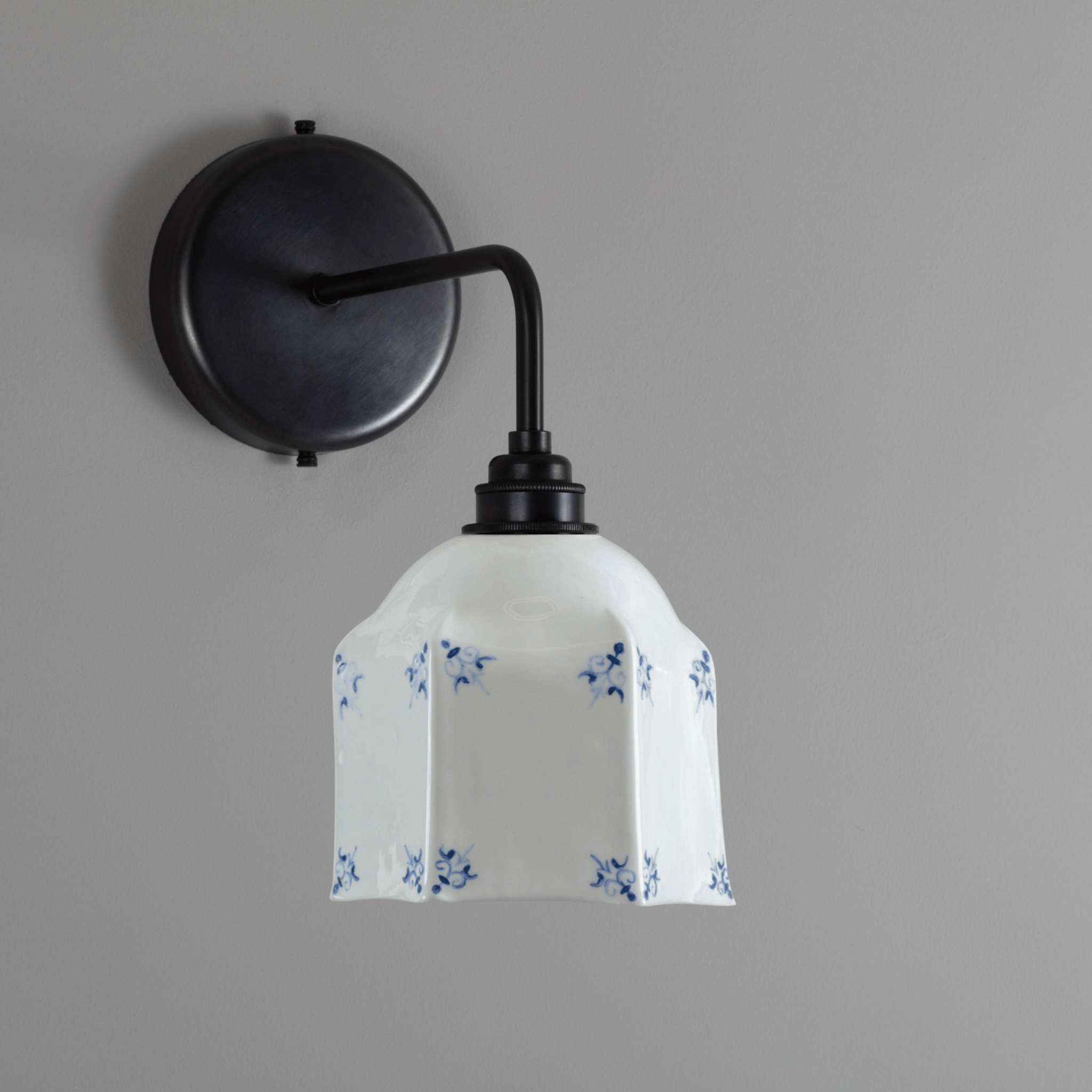 Raglan Fine Bone China Wall Light with Hand-Painted Delft Design