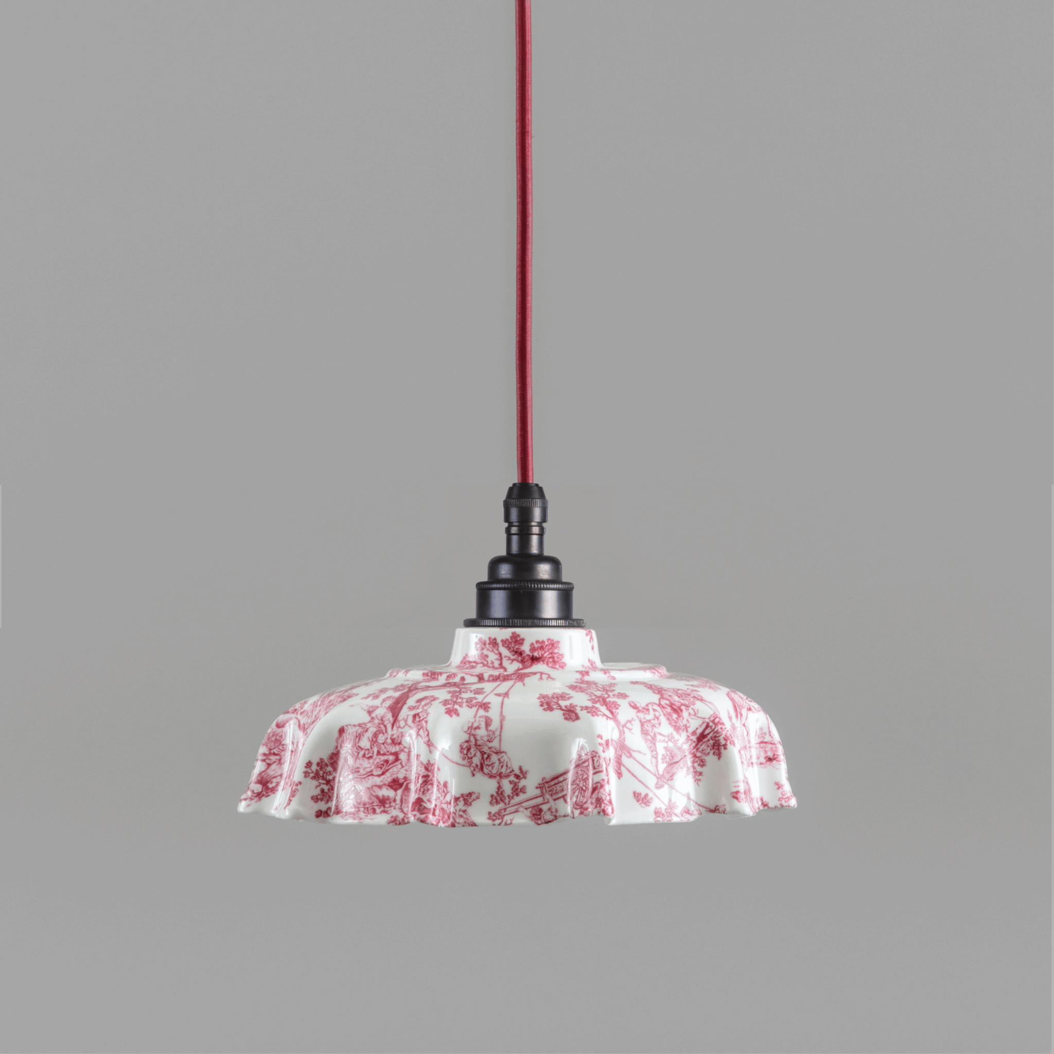 NEW Campbell Claret Toile du Jouy Pattern Pendant