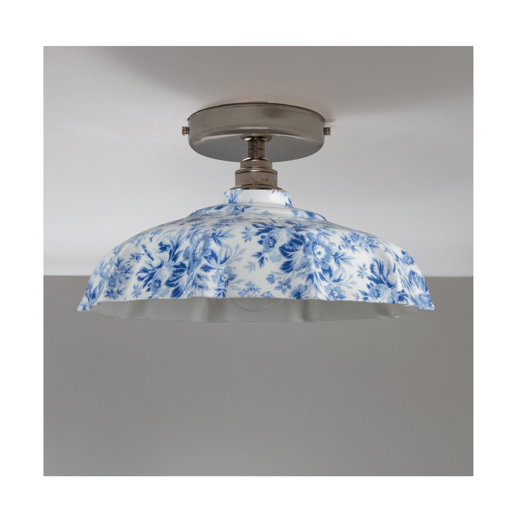 BATHROOM Delft Epoque Florale Campbell Pattern Flush Mount Light
