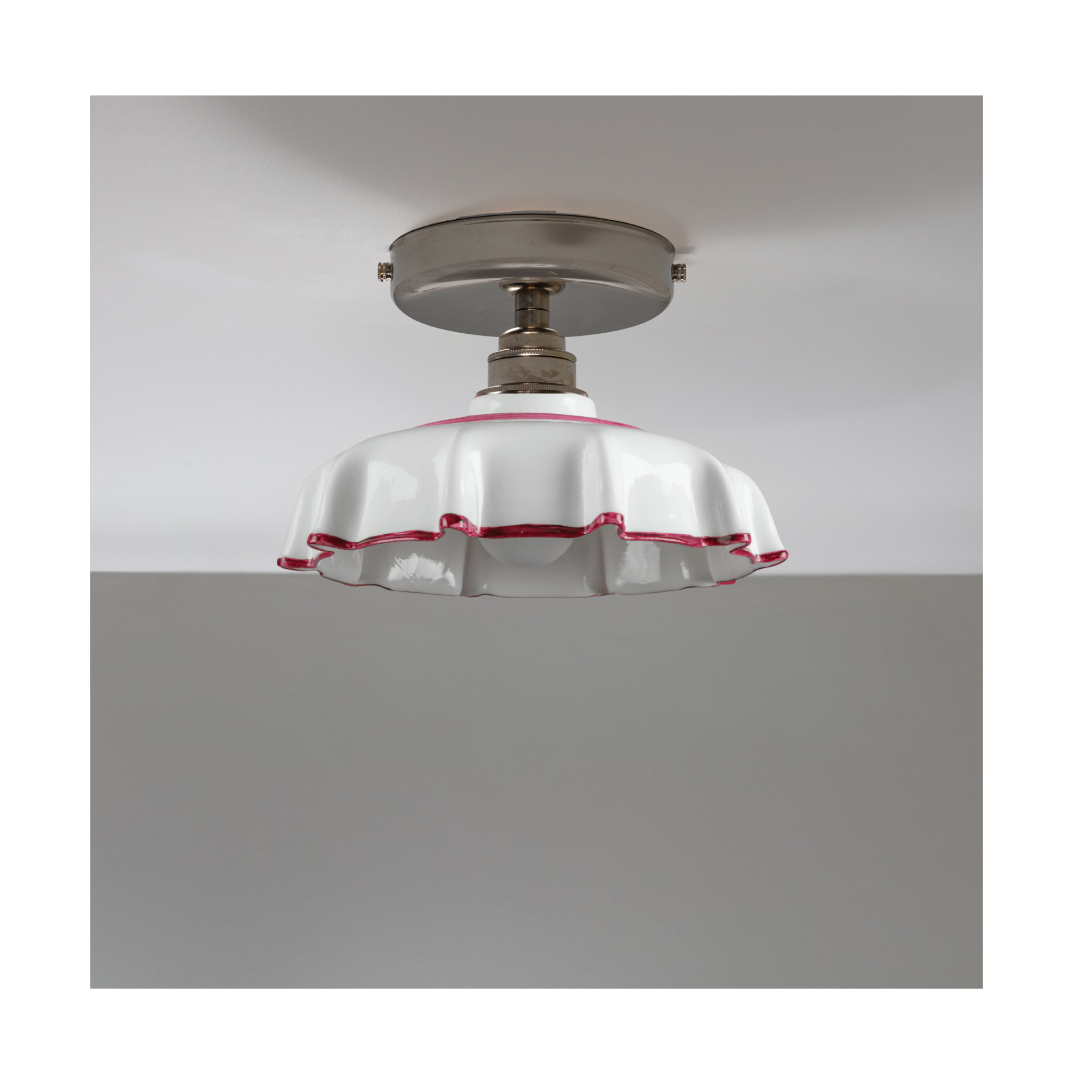 Campbell Claret Hand painted Trim Flush Mount Light