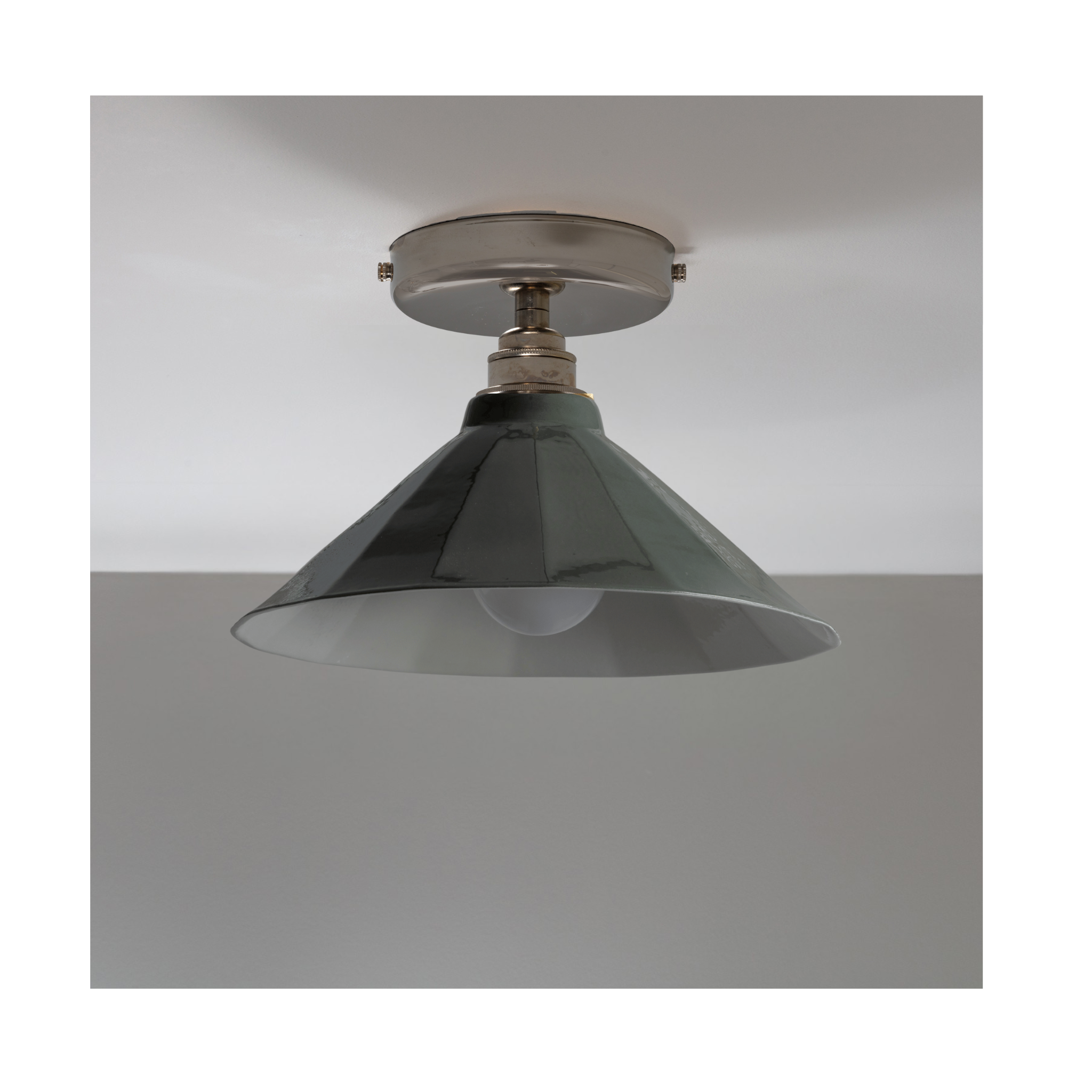 Adelaide Smoked Green Gloss Colour Flush Mount Light