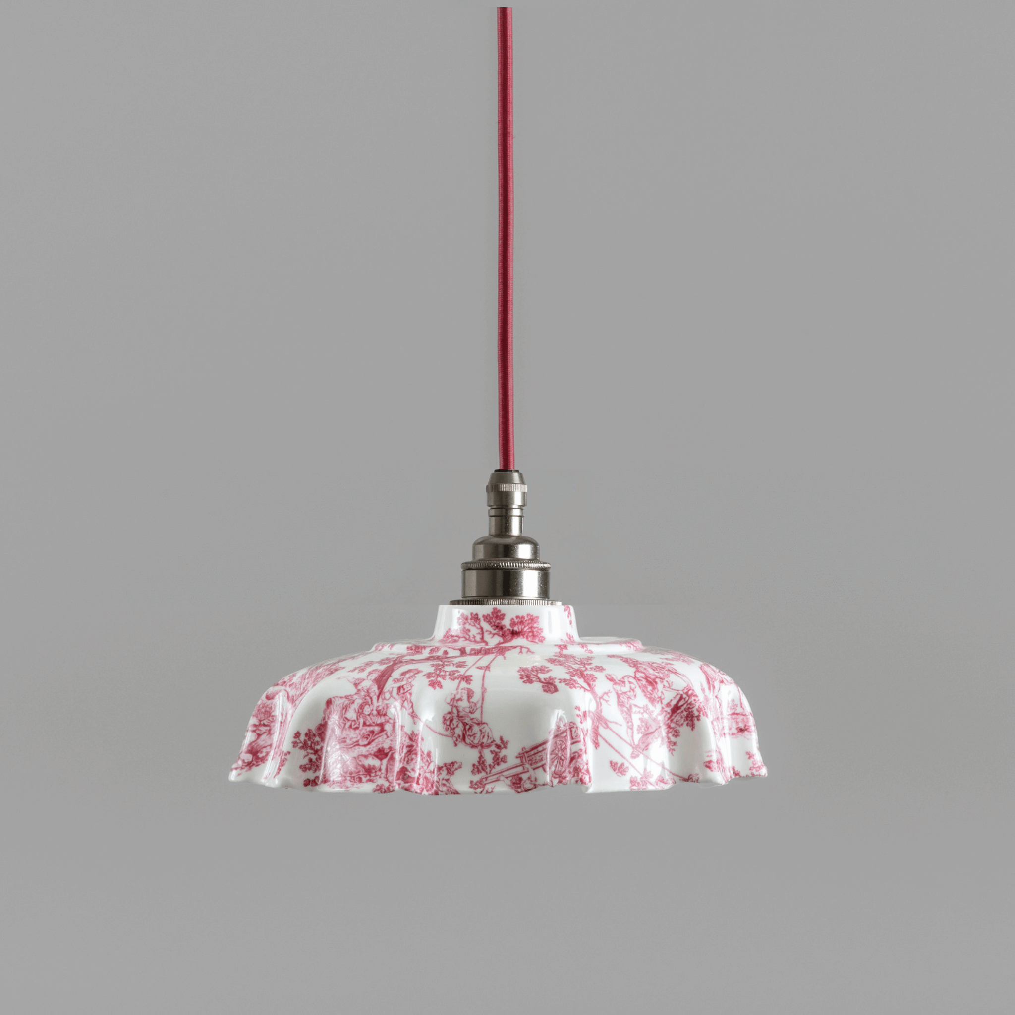 NEW Campbell Claret Toile du Jouy Pattern Pendant