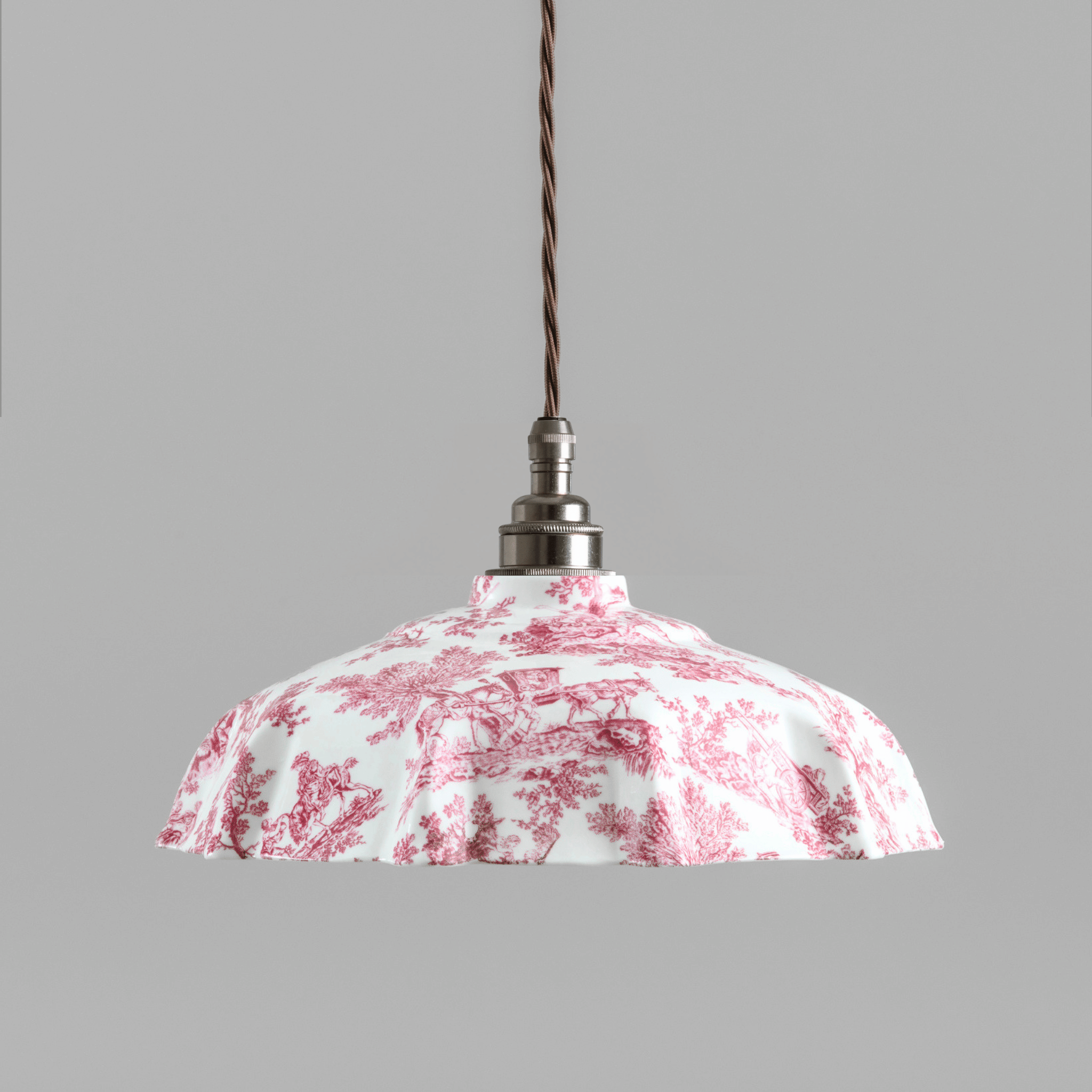 NEW Campbell Claret Toile du Jouy Pattern Pendant