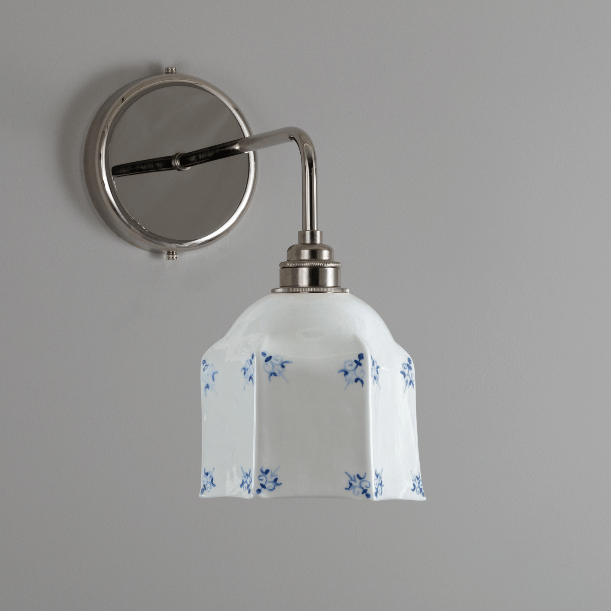 Raglan Fine Bone China Wall Light with Hand-Painted Delft Design