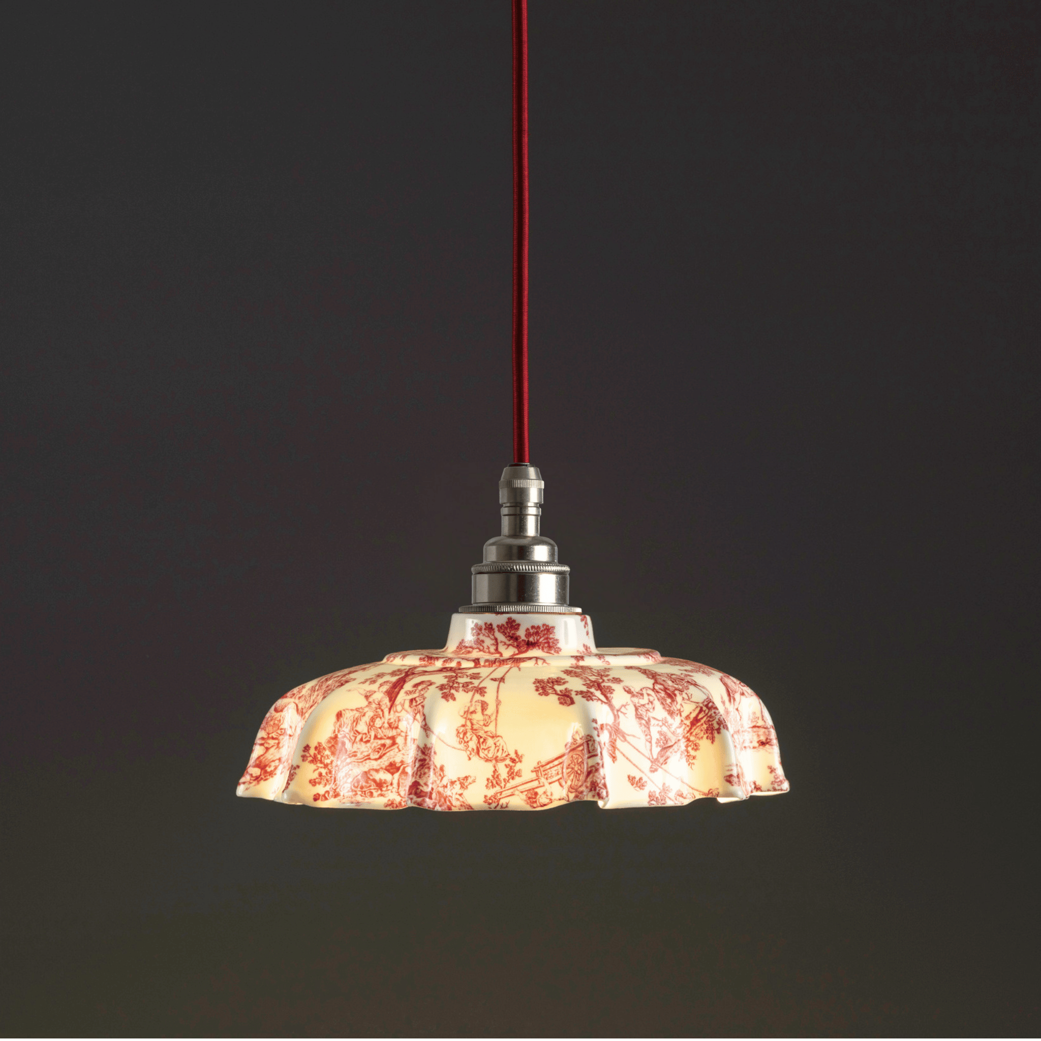 NEW Campbell Claret Toile du Jouy Pattern Pendant